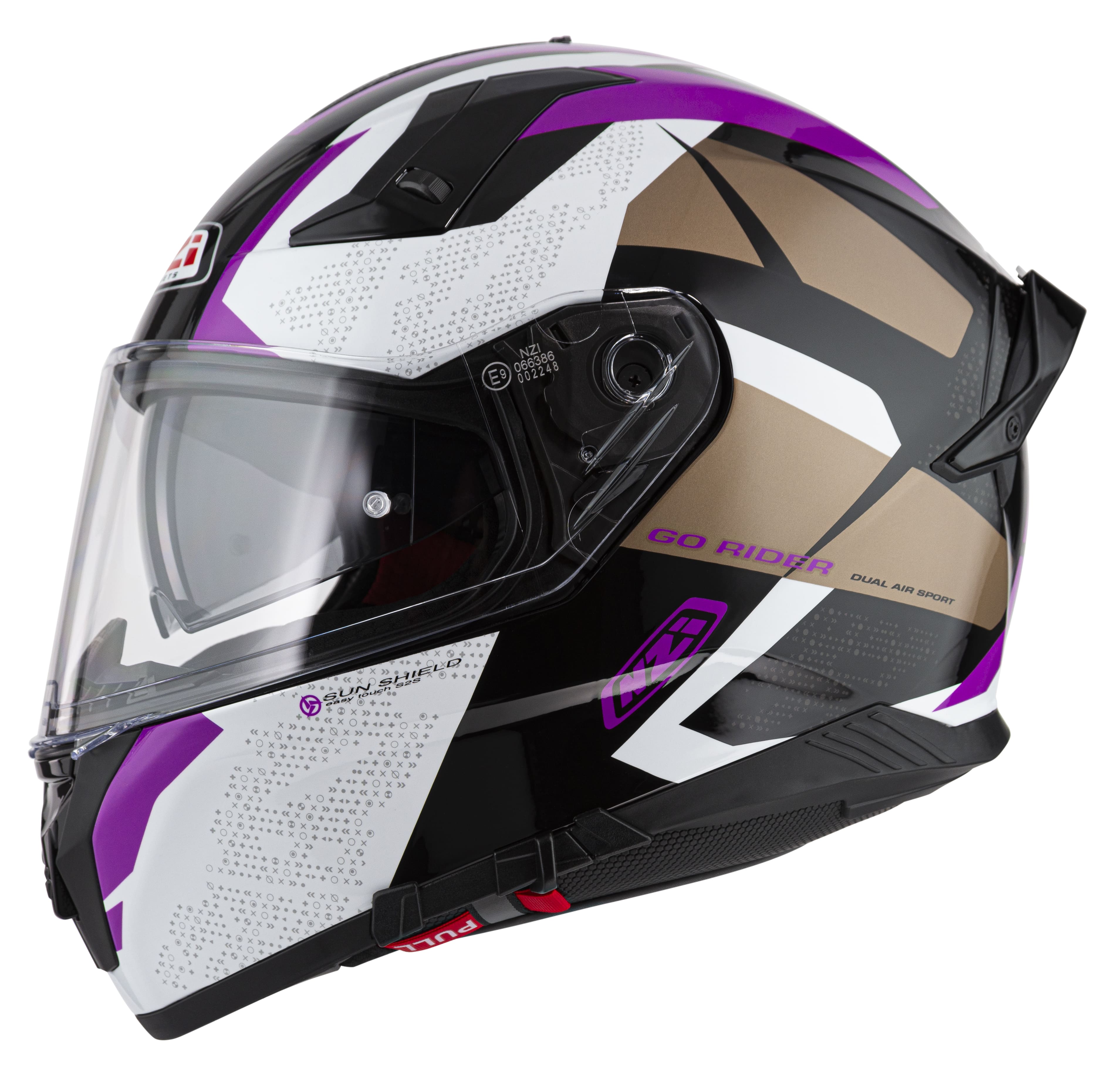 NZI GO RIDER TRIDENT BLACK&PURPLE Brilho