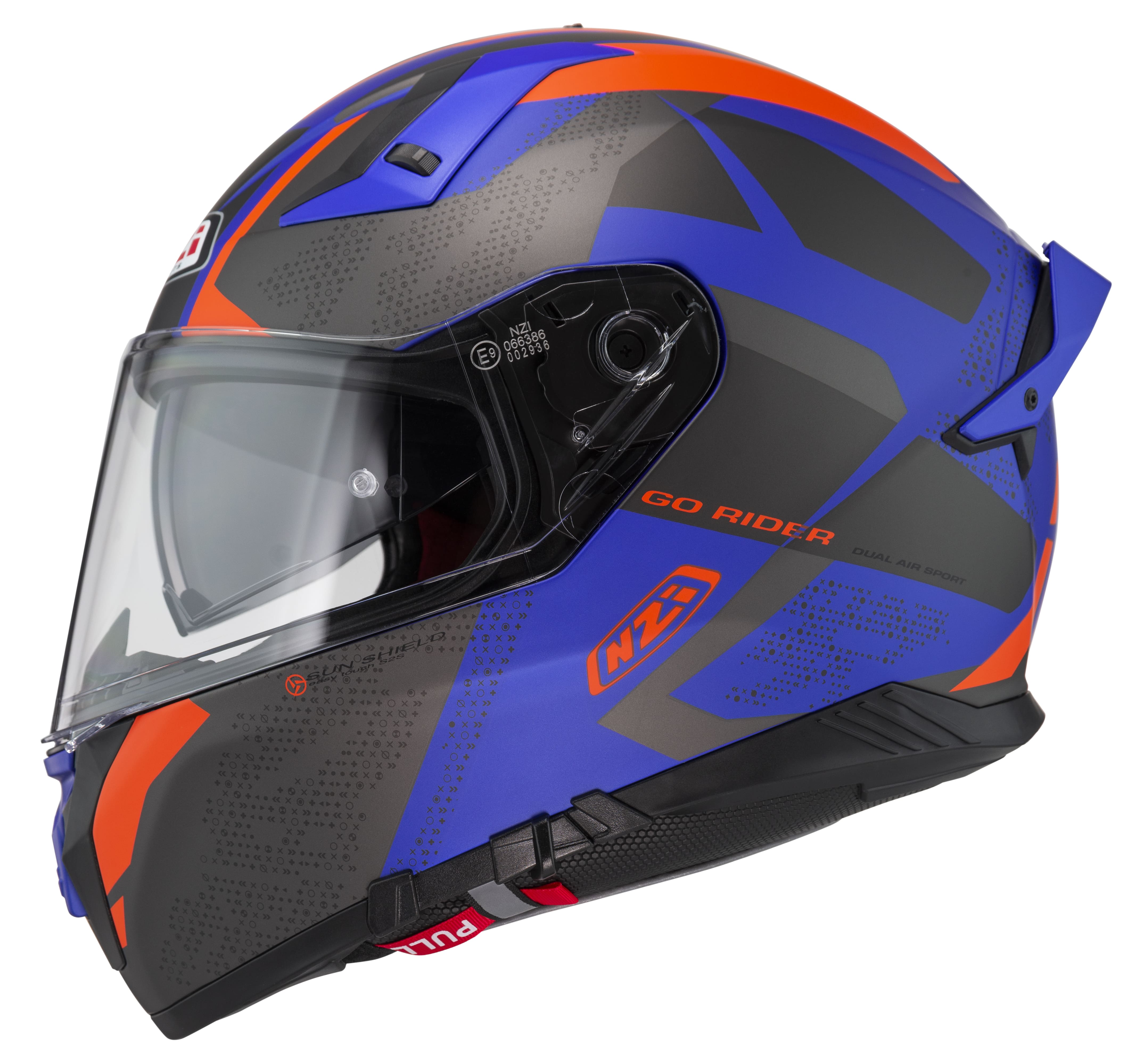 NZI GO RIDER TRIDENT BLUE&ANTRA&ORANGE Matt