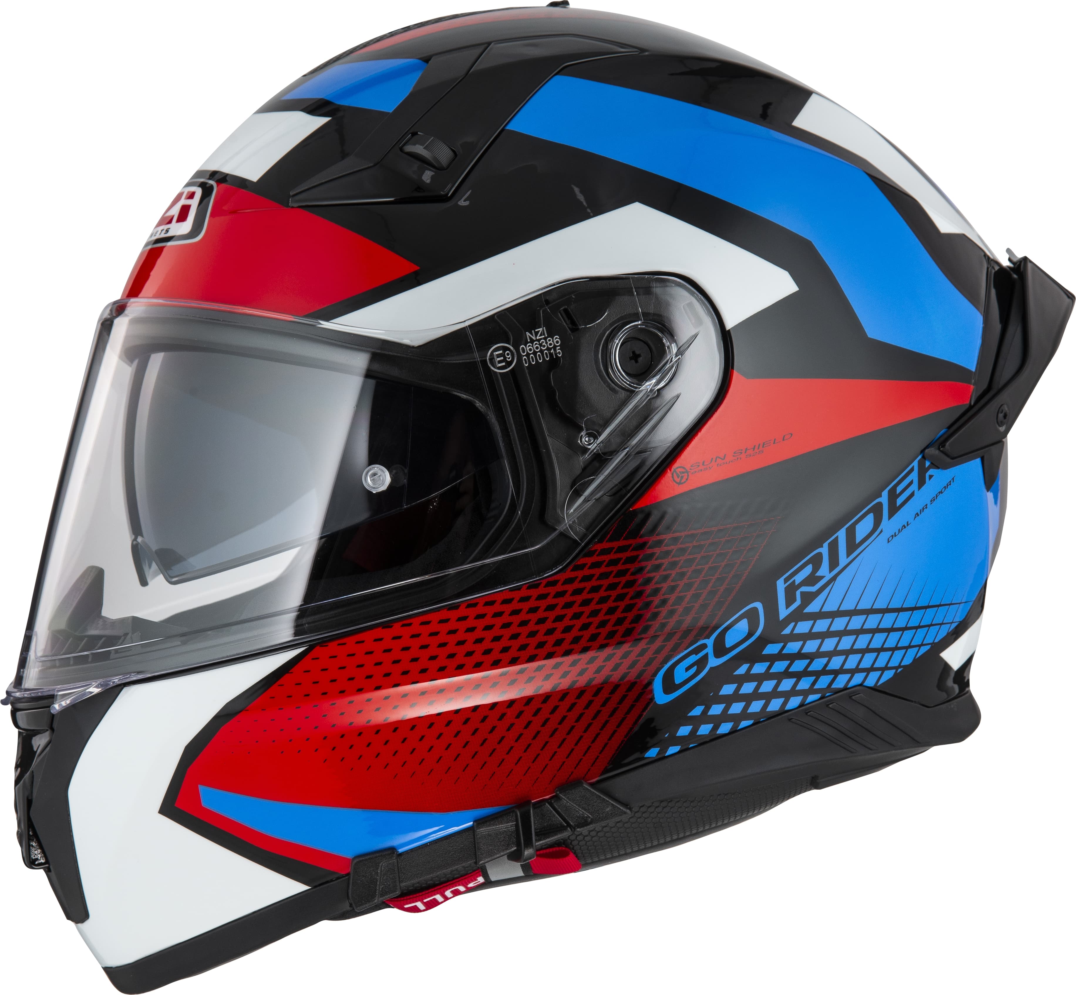 NZI GO RIDER QUADRI BLACK&RED&BLUE Brilho