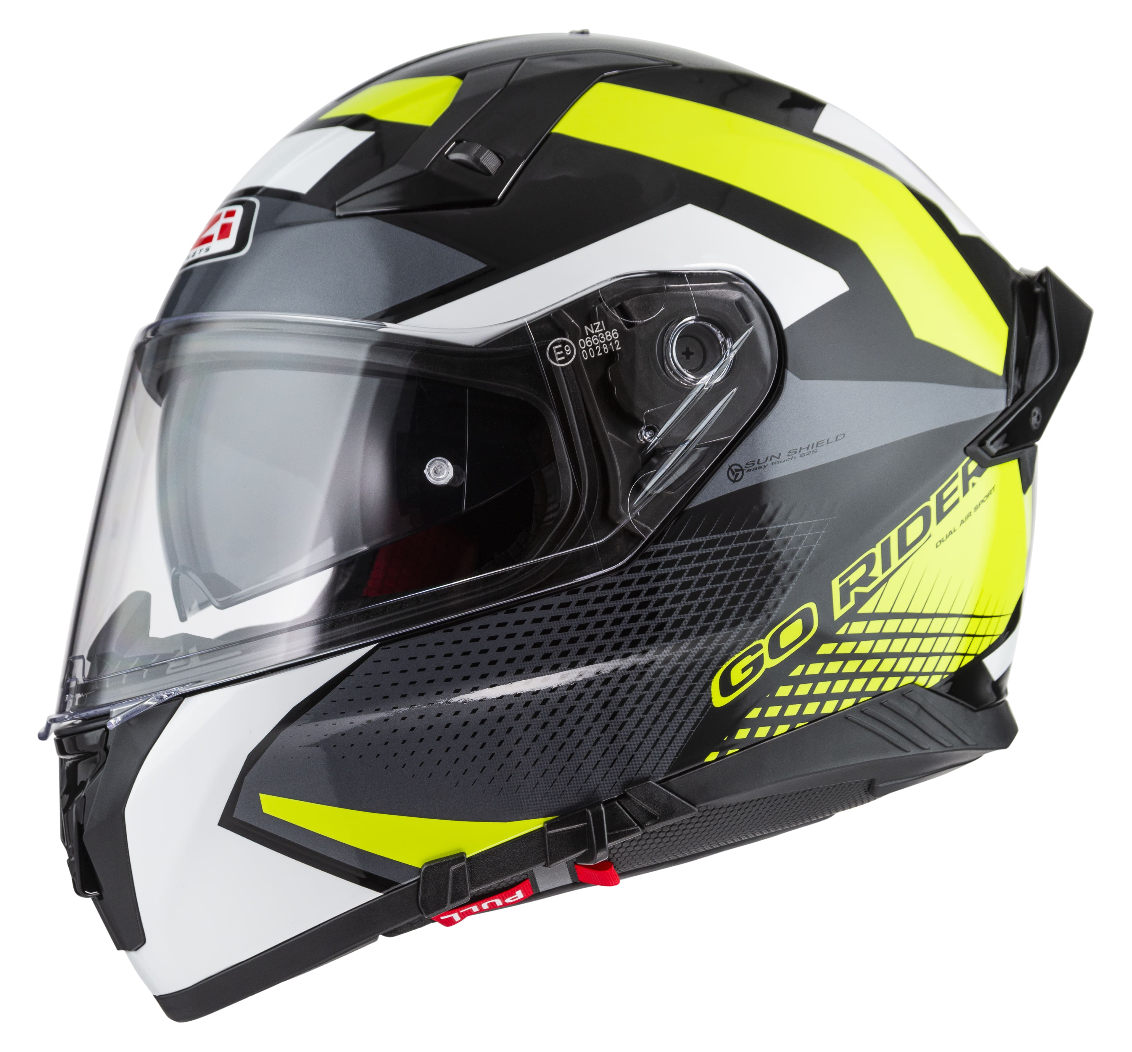 NZI GO RIDER QUADRI BLACK&GREY&YELLOW Brilho