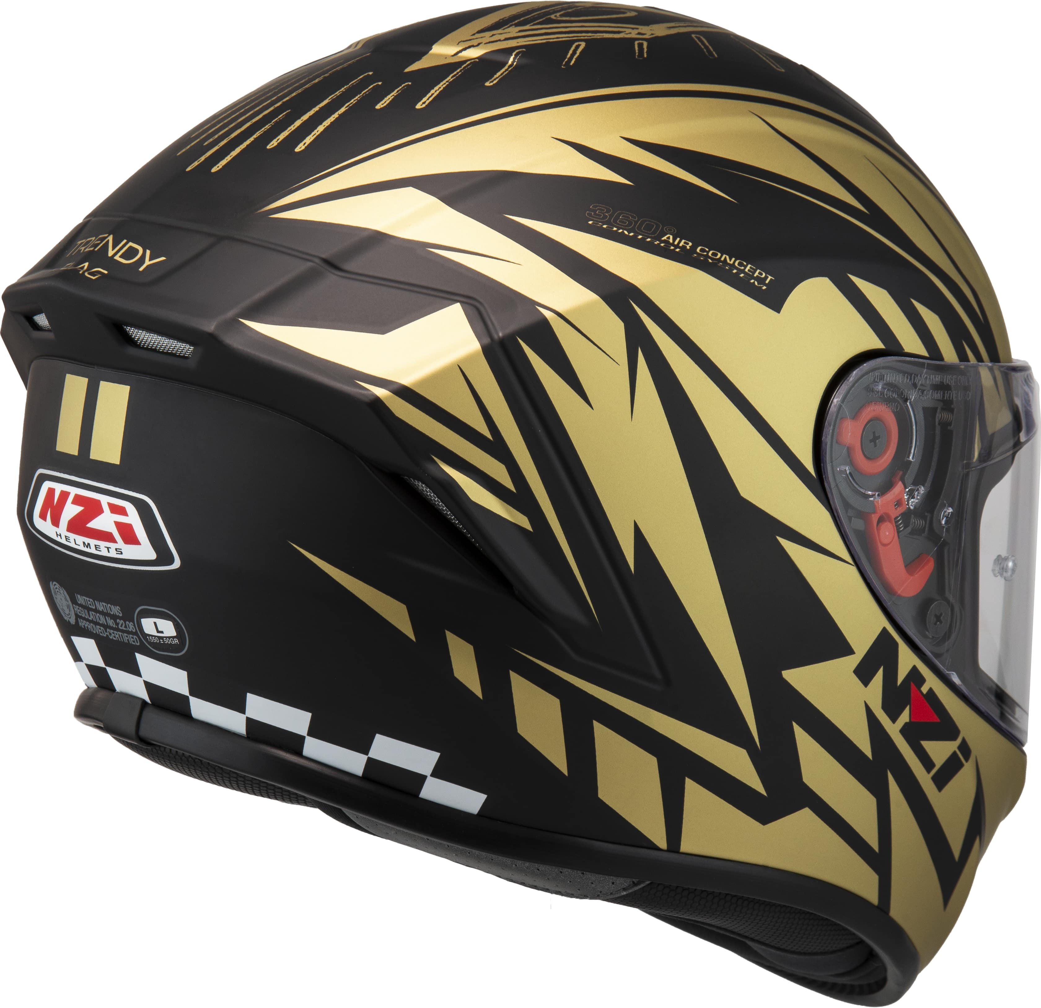 NZI TRENDY 2 FLAG BLACK&GOLD Matt