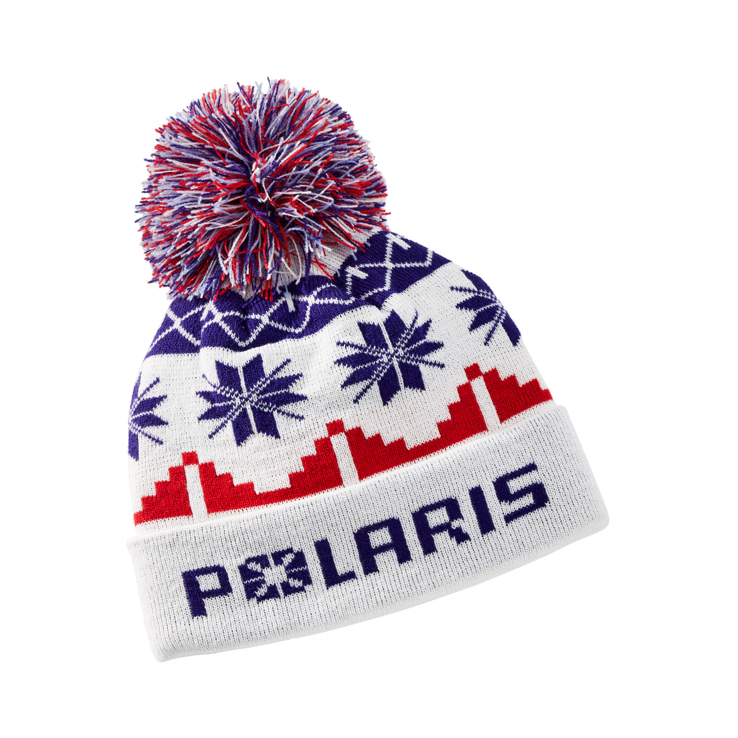 FAIR ISLE POM BEANIE WHT