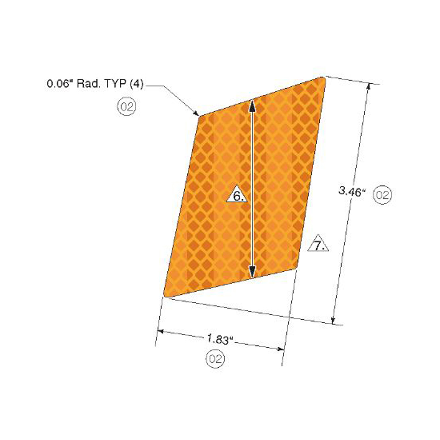 AUTOCOLANTE "REFLECTOR AMBER" - ESQ