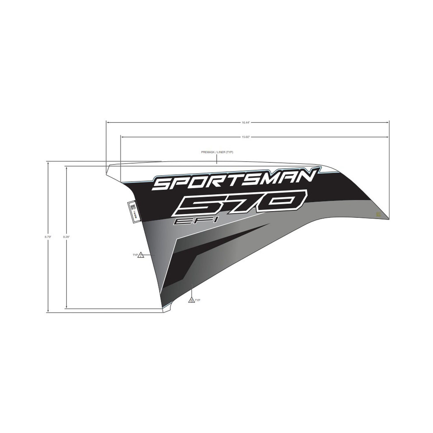 DECAL-SIDE SPMN 570 LH