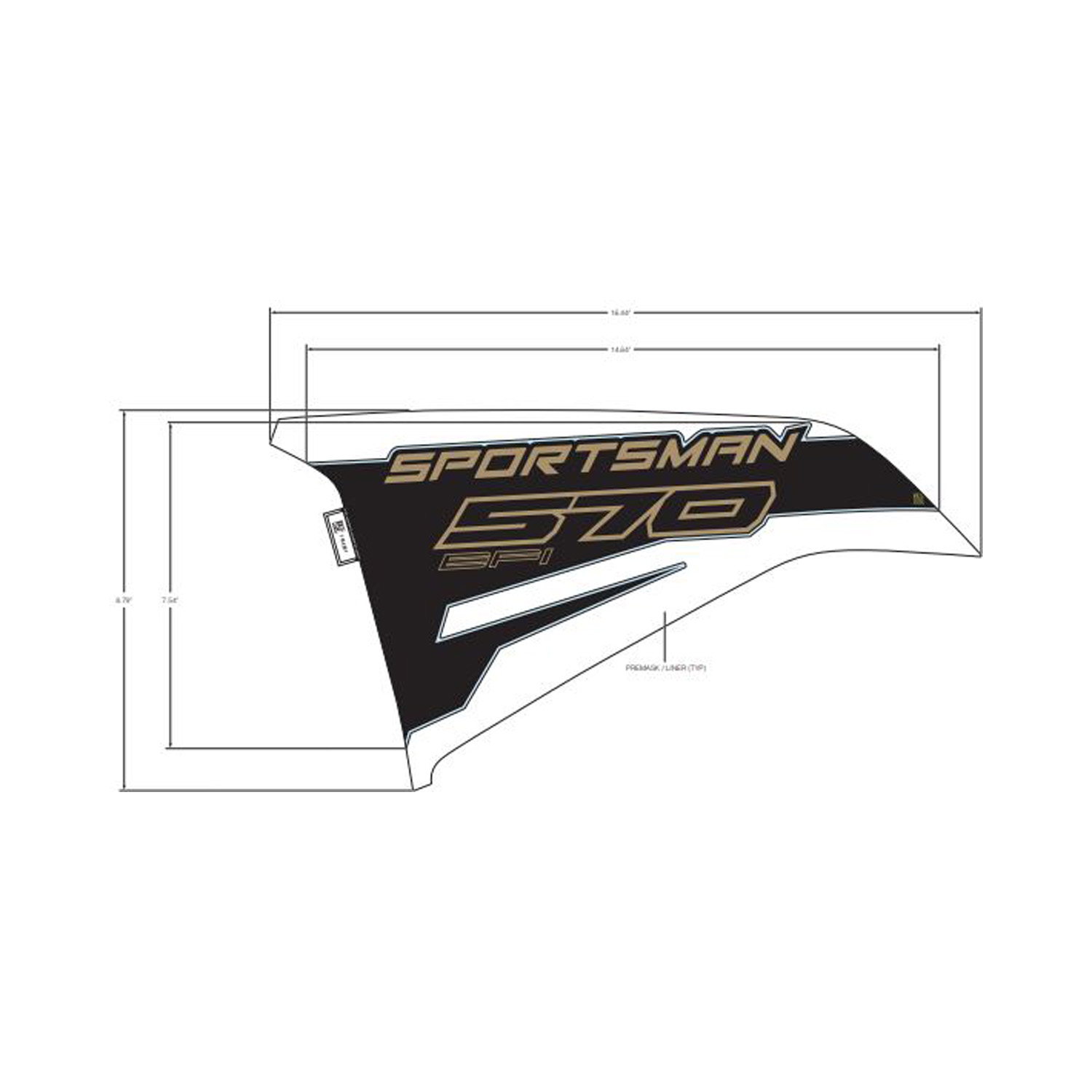 DECAL-SIDE SPMN 570 GOLD LH