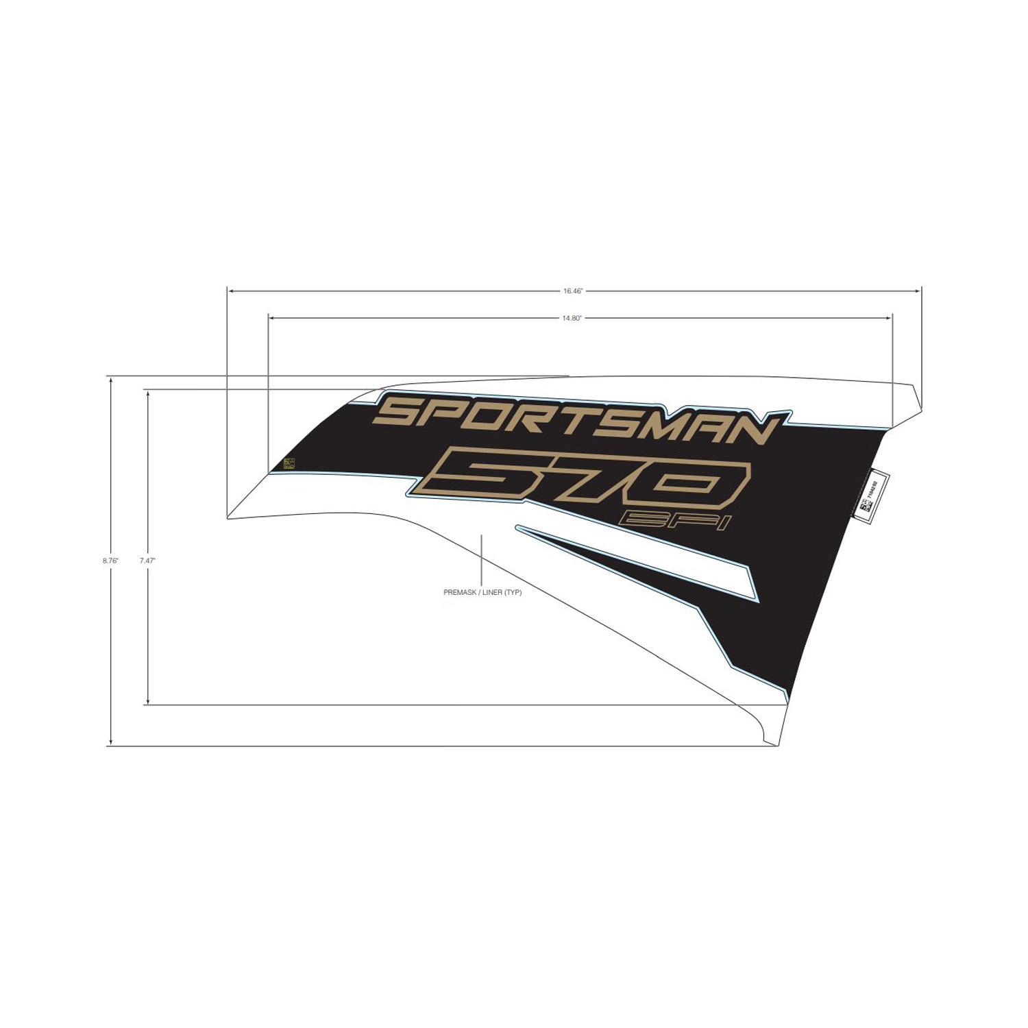 DECAL-SIDE SPMN 570 GOLD RH
