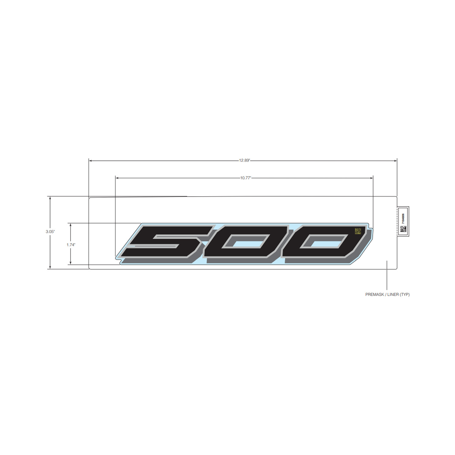 DECAL-HOOD SIDE 500 RH