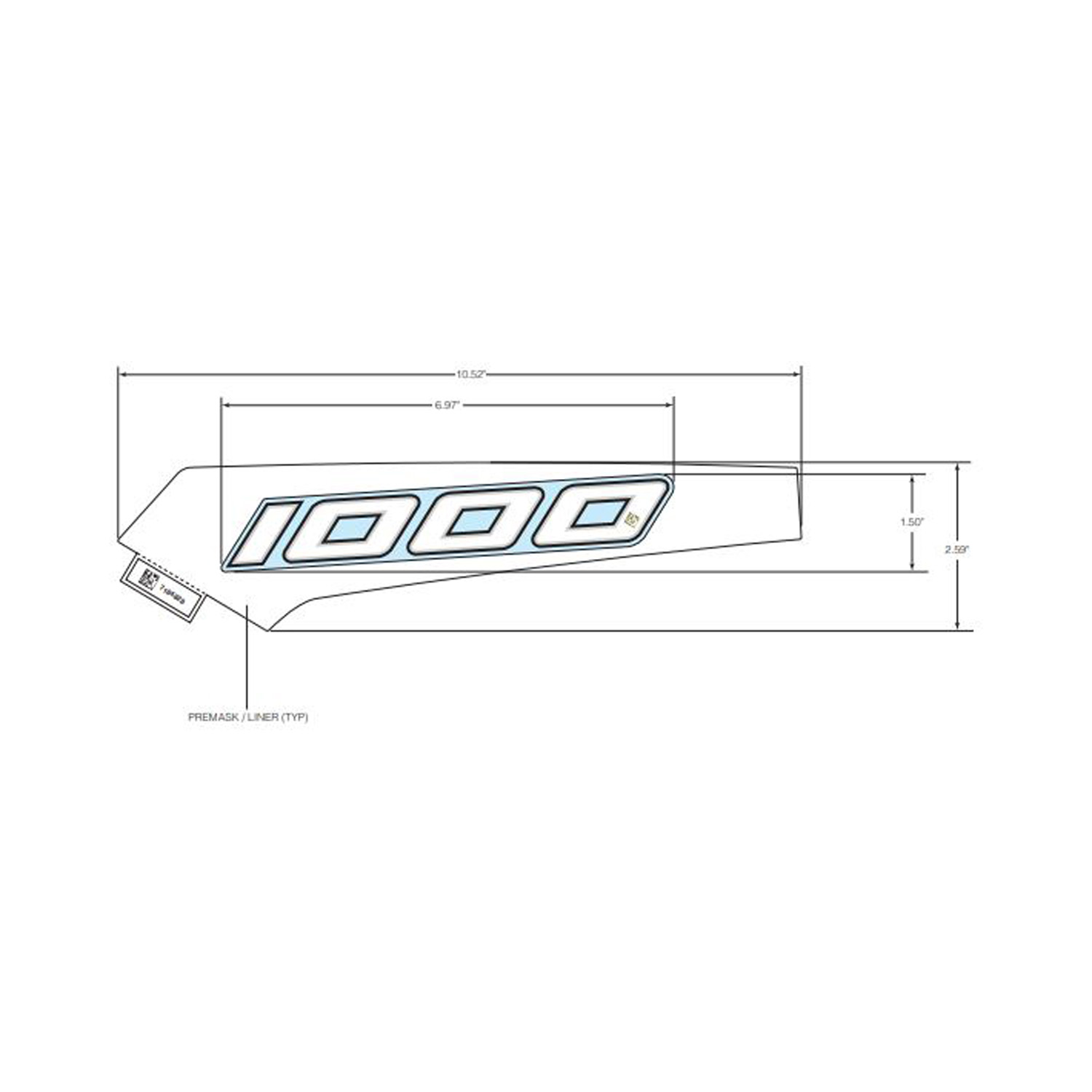 DECAL-HOOD CNTR SIDE 1000 LH