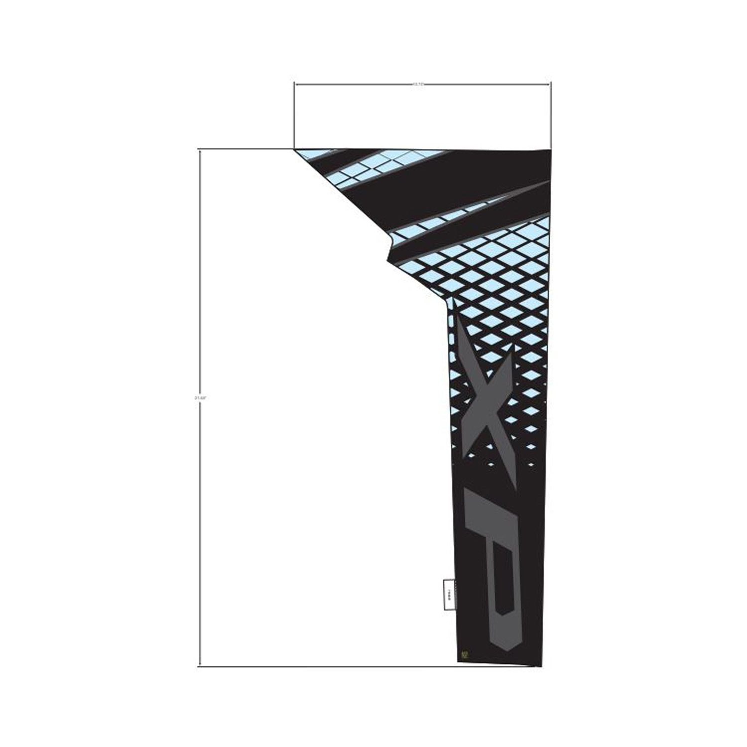 DECAL-FR.FNDR SIDE BTM XP LH