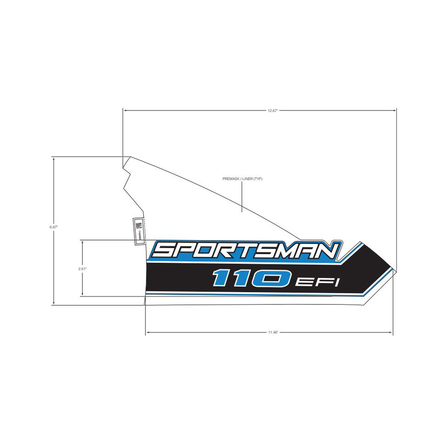 DECAL-SIDE FR SPMN 110 BLUE LH