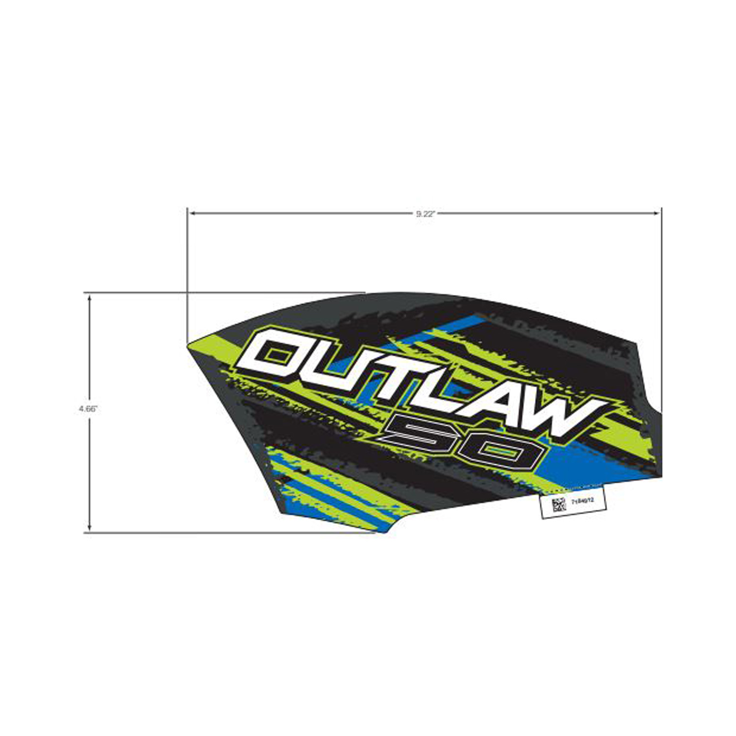 DECAL-SIDE OUTLAW 50 BLUE RH