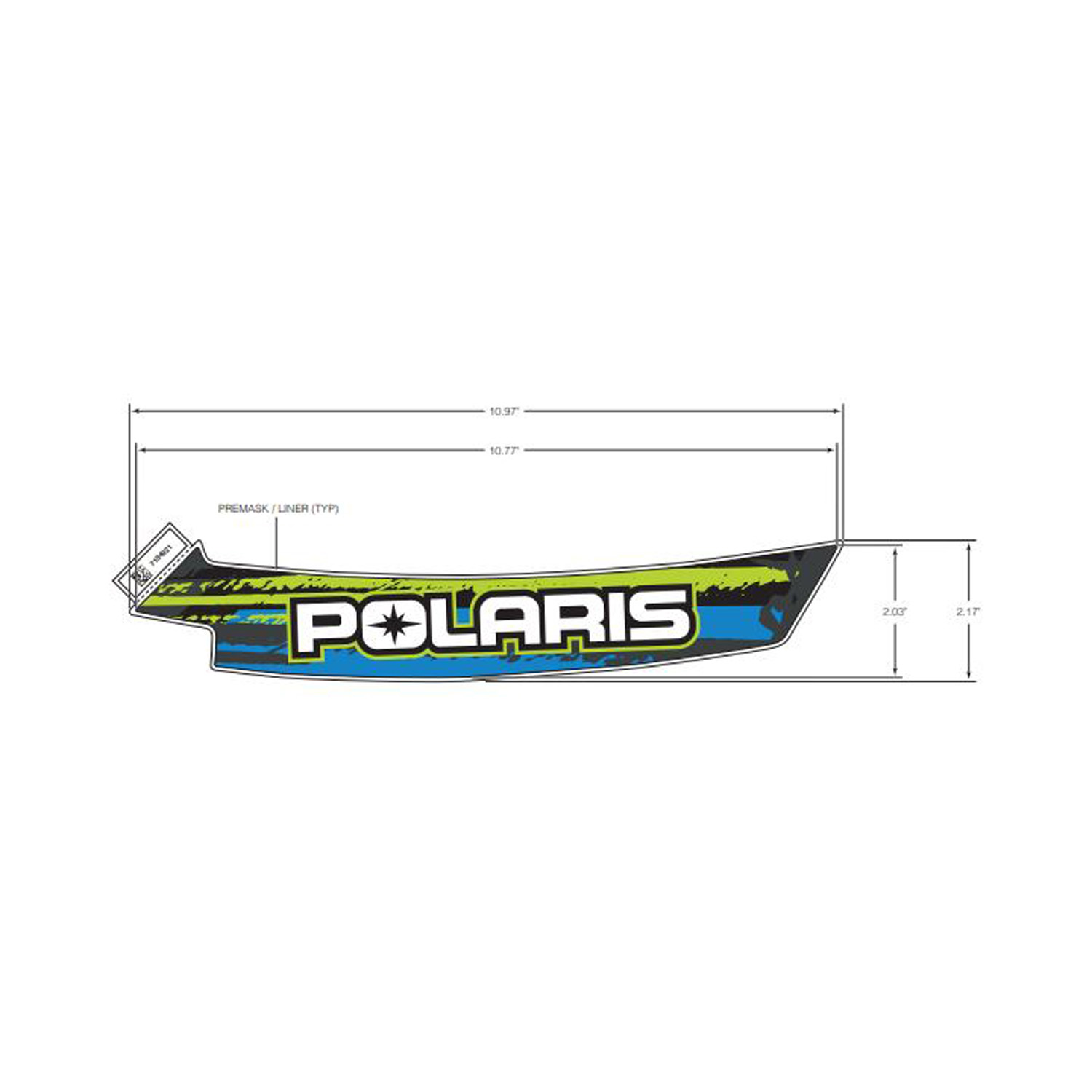 DECAL-FR.COVER POLARIS BLUE LH
