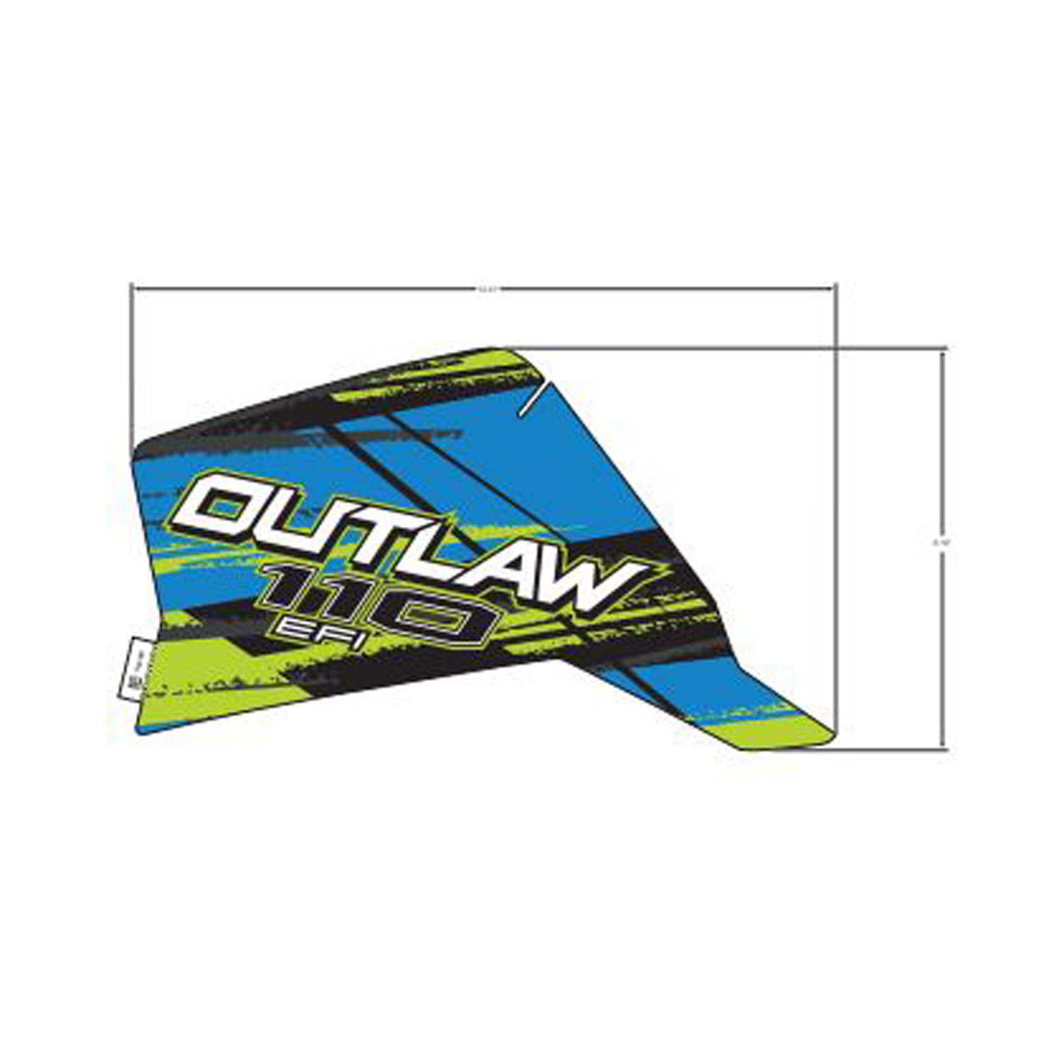 DECAL-SIDE OUTLAW 110 BLUE LH