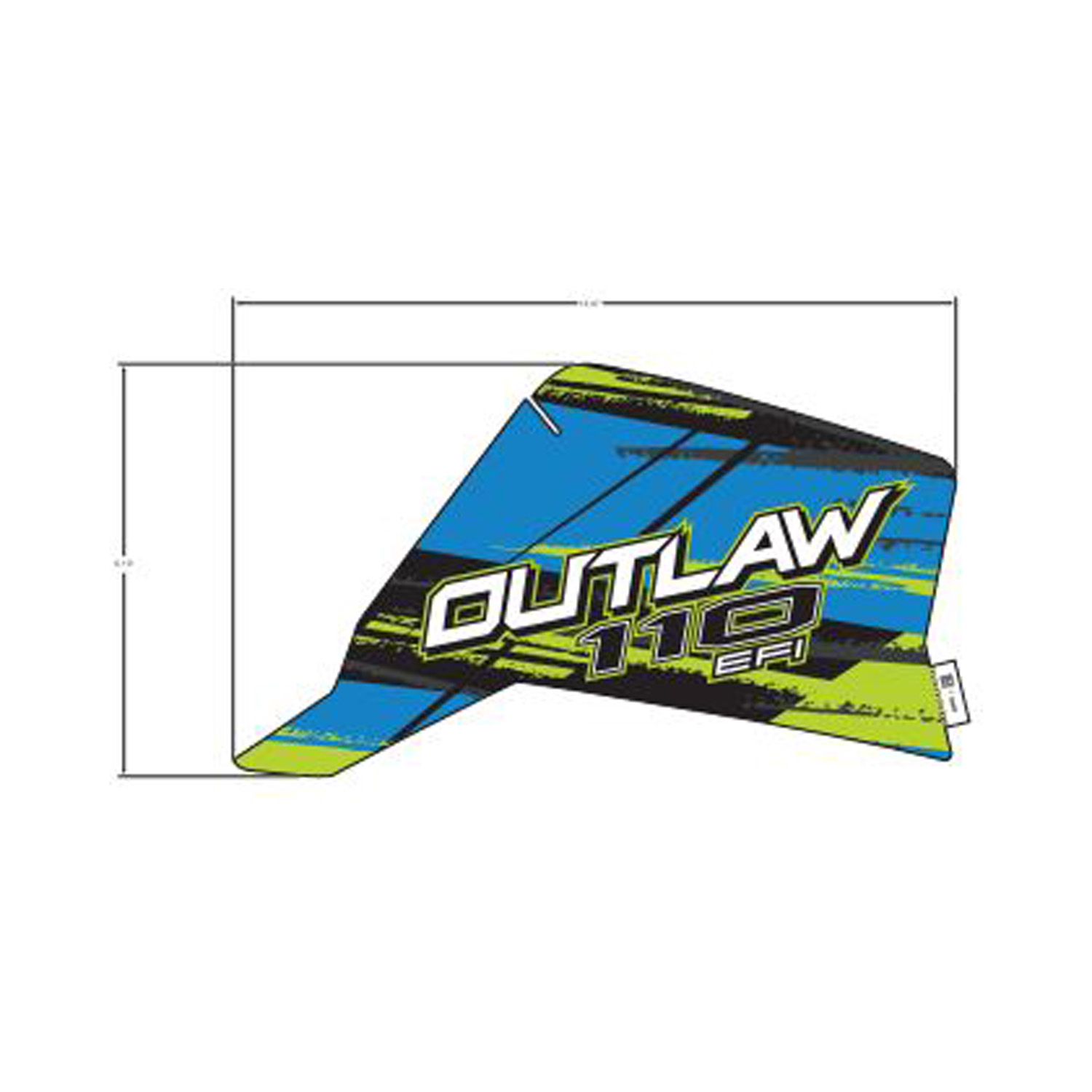 DECAL-SIDE OUTLAW 110 BLUE RH