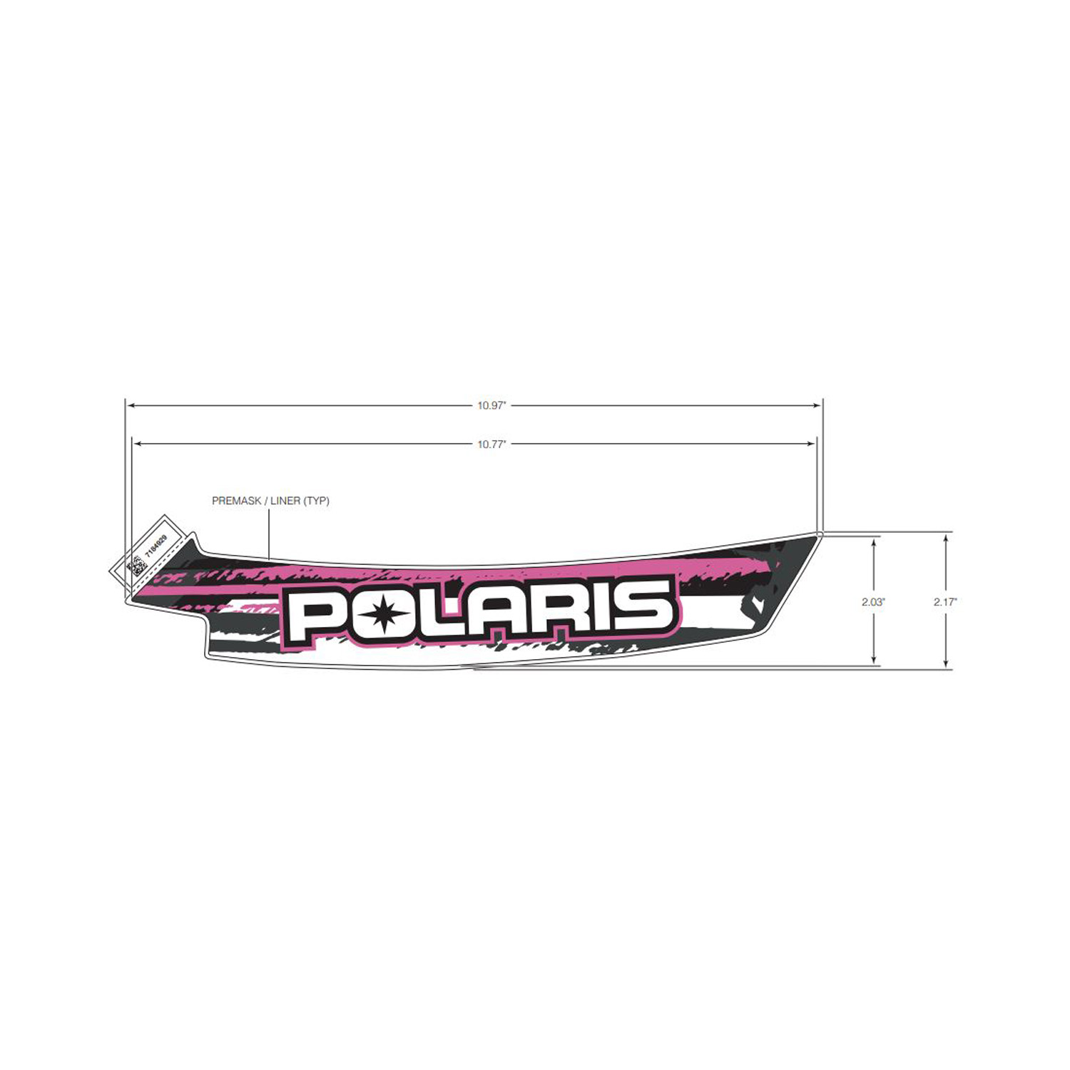 DECAL-FR.COVER POLARIS PINK LH