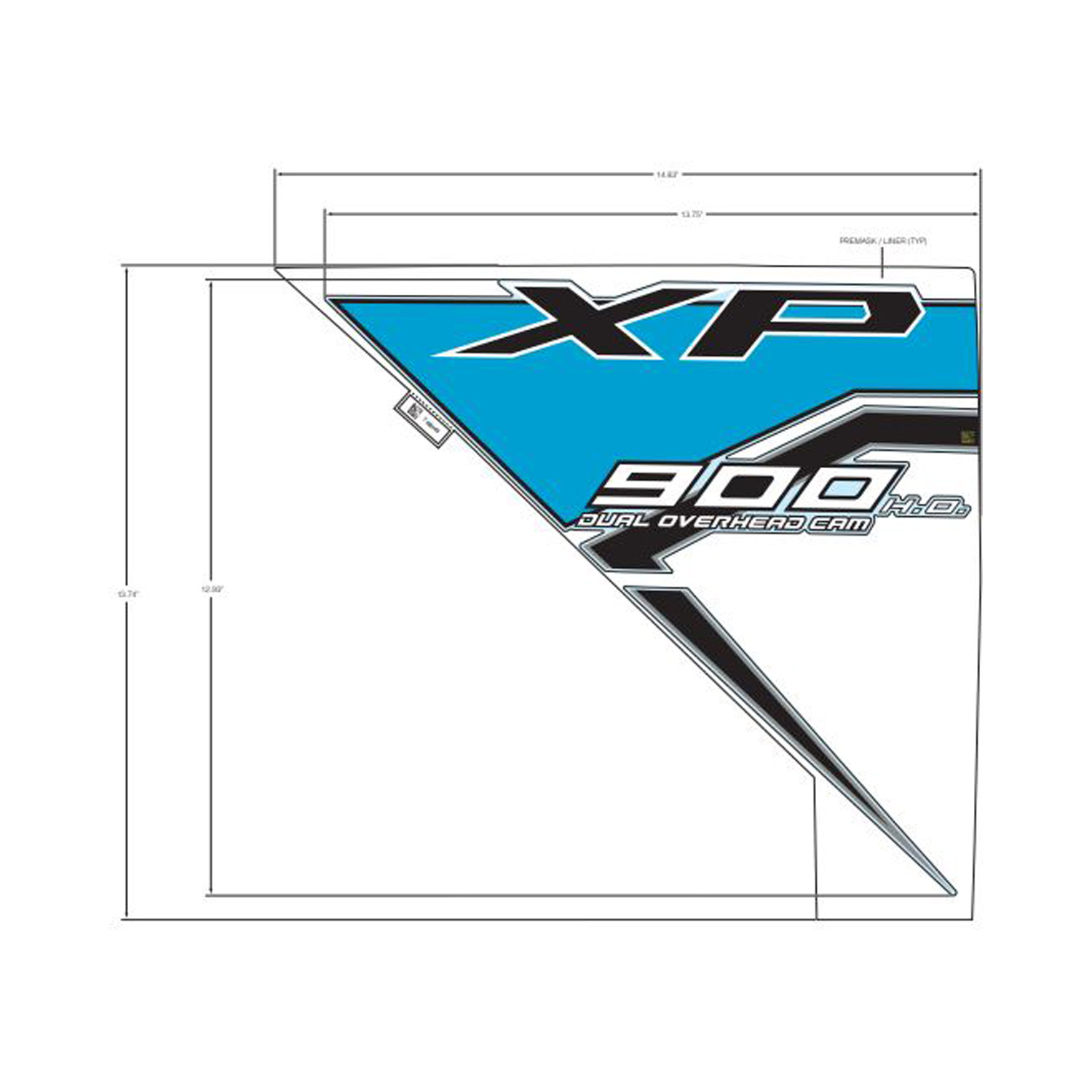 DECAL-FR.FNDR SIDE TOP 900 LH