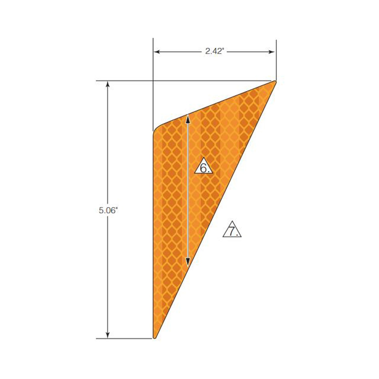 DECAL-REFLECTOR AMBER LH