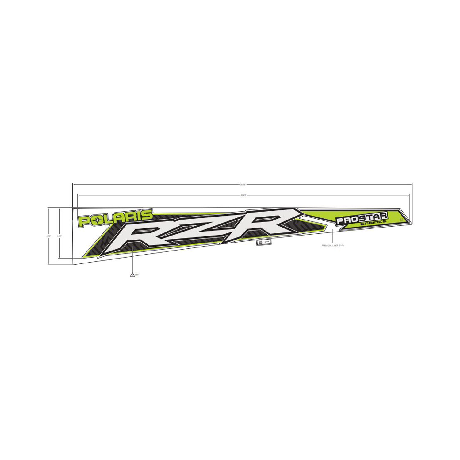 DECAL-RR.FNDR SIDE TOP RZR LH
