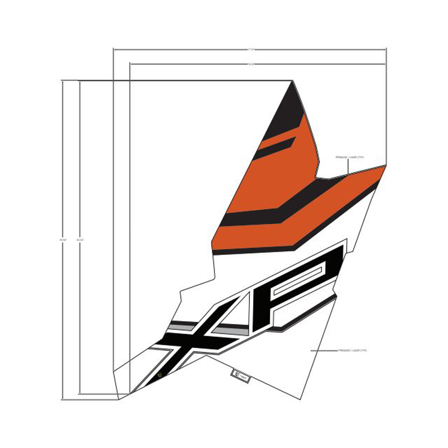 DECAL-RR.FNDR SIDE BTM LH