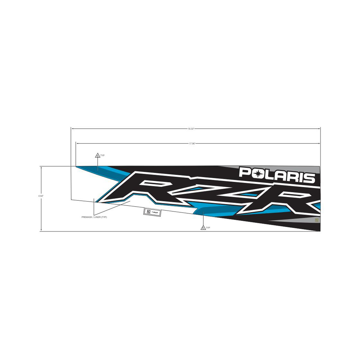 DECAL-RR.FNDR SIDE TOP RZR RH