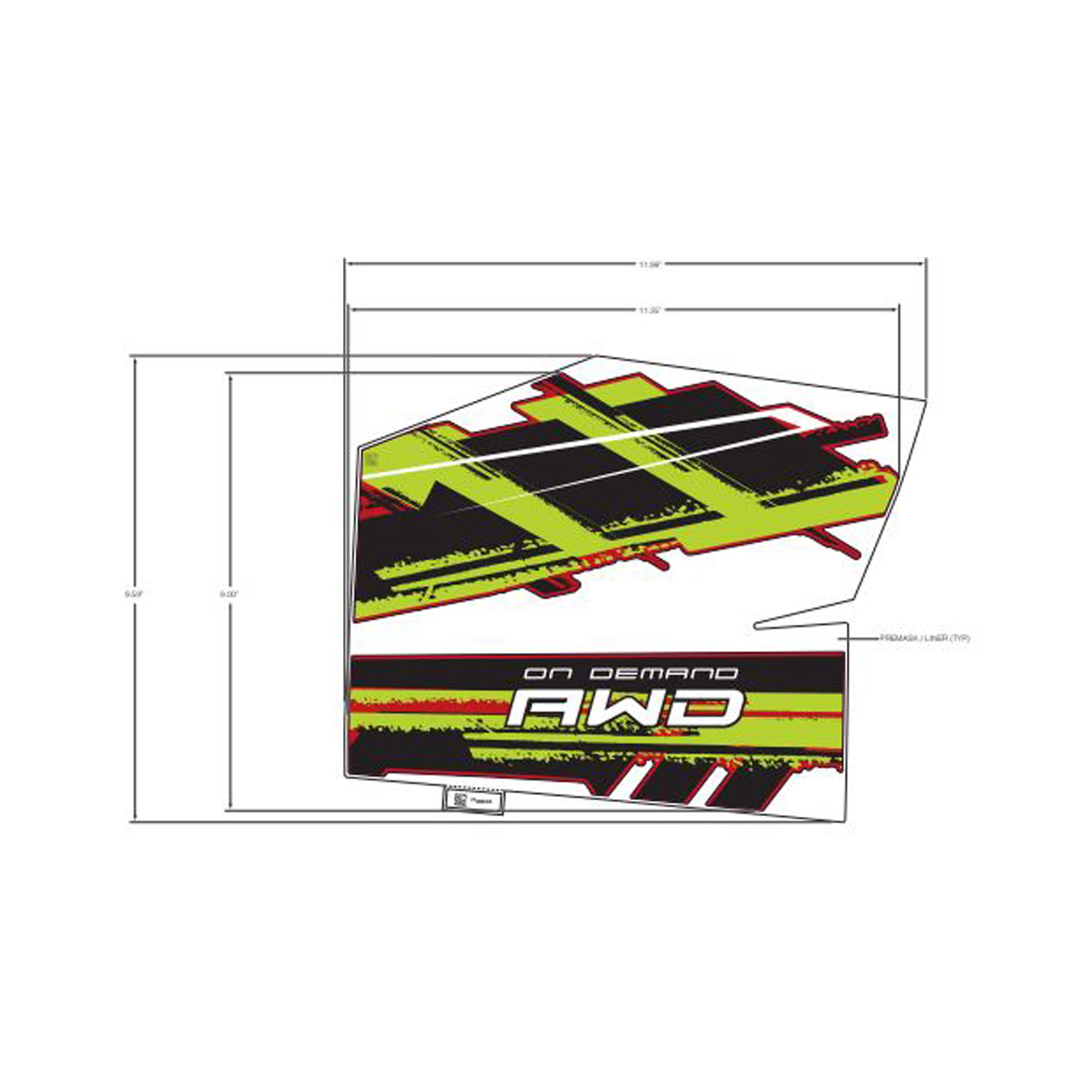 DECAL-FR.CAB SIDE AWD RH