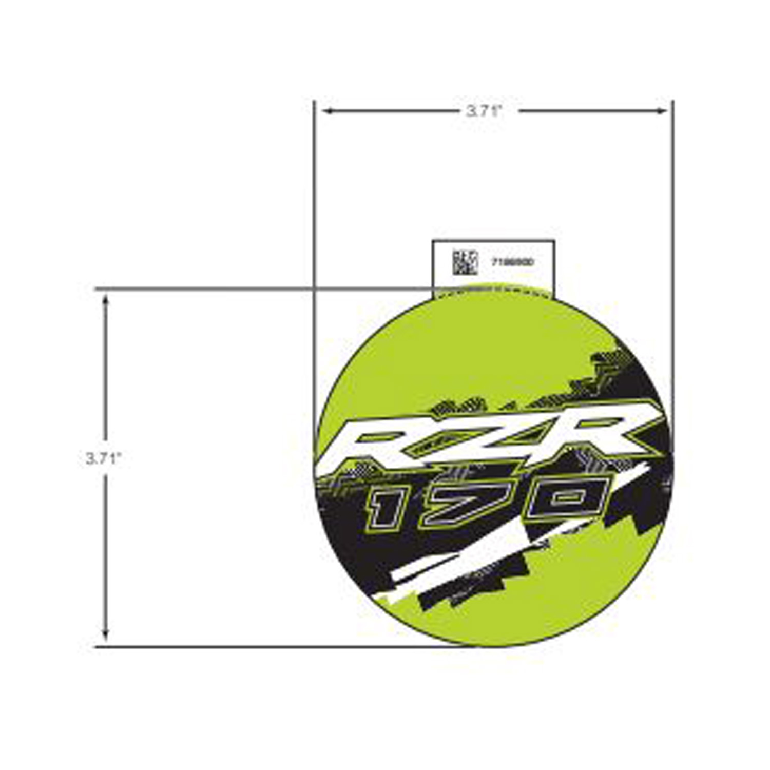 DECAL-DASH RZR 170 LIME