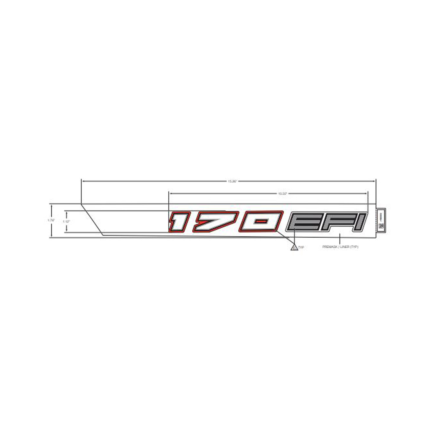 DECAL-HOOD TOP 170 EFI RED LH