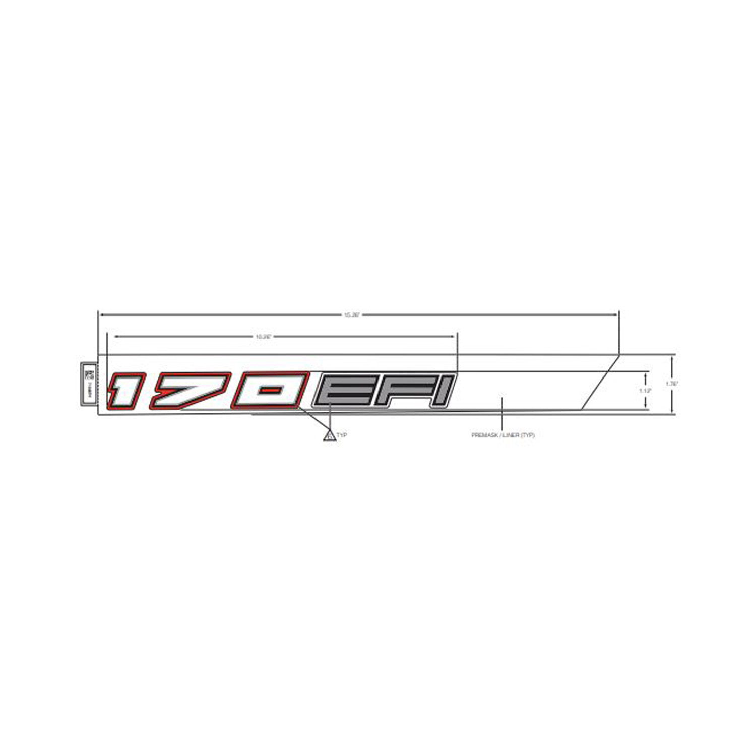 DECAL-HOOD TOP 170 EFI RED RH