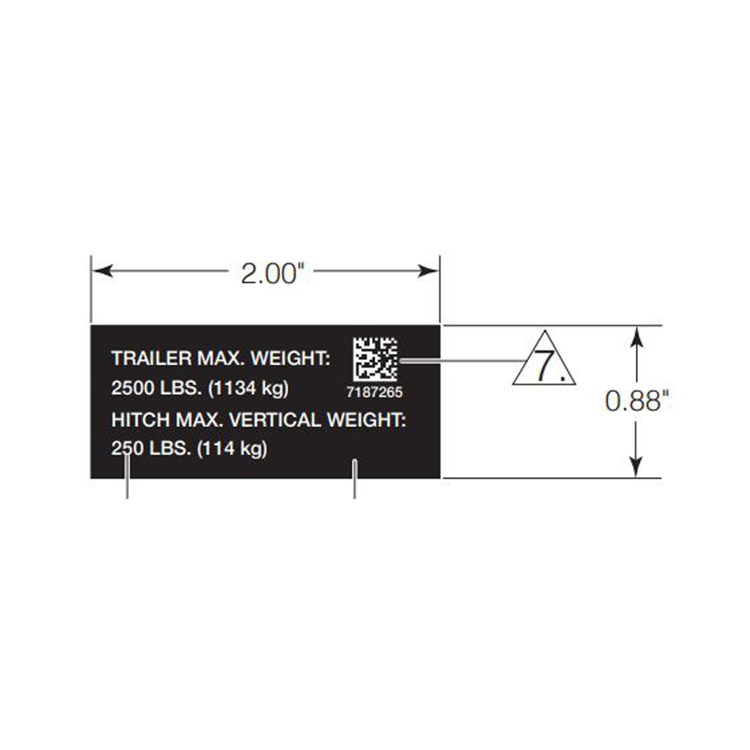 DECAL-HITCH 2500 LBS