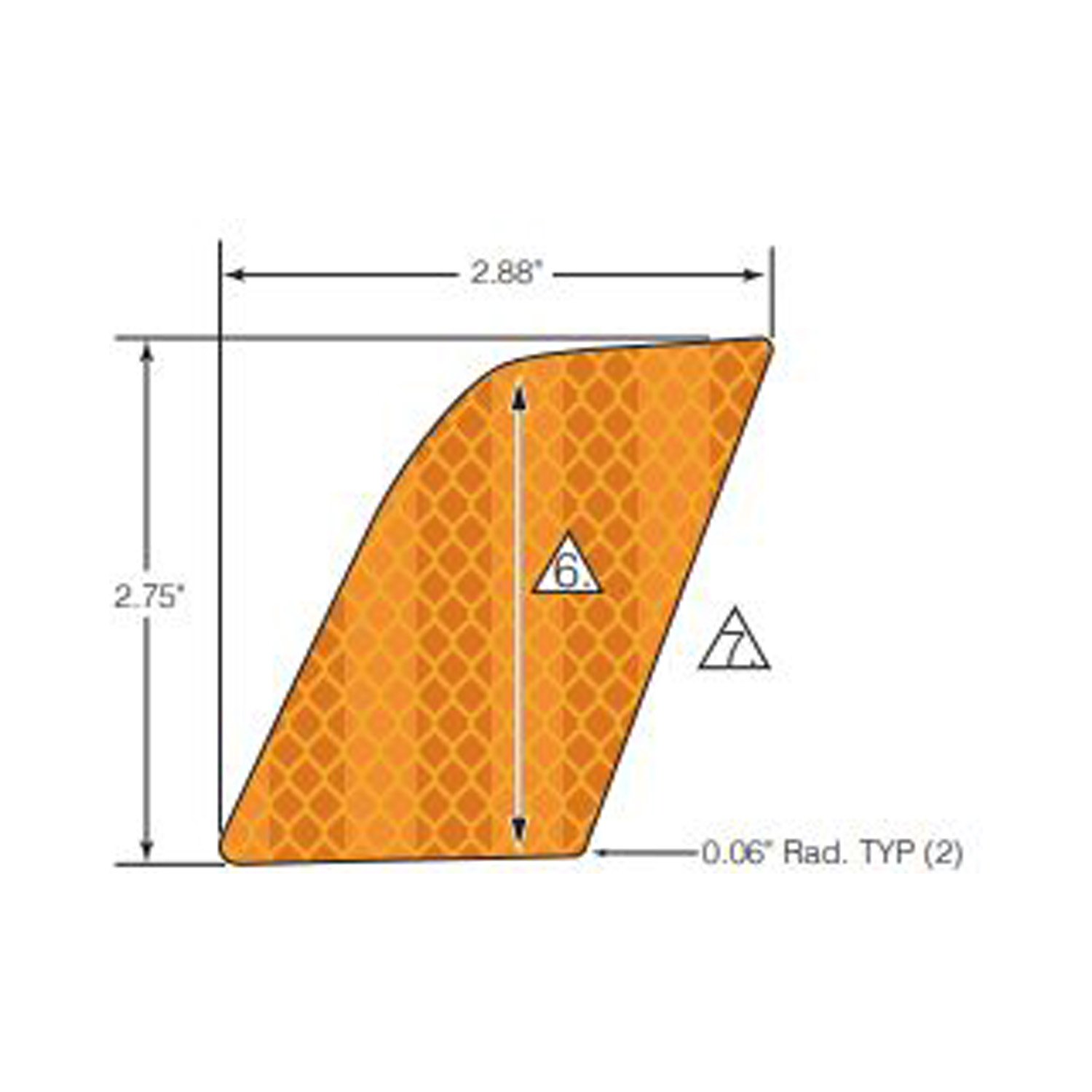 DECAL-REFLECTOR AMBER LH