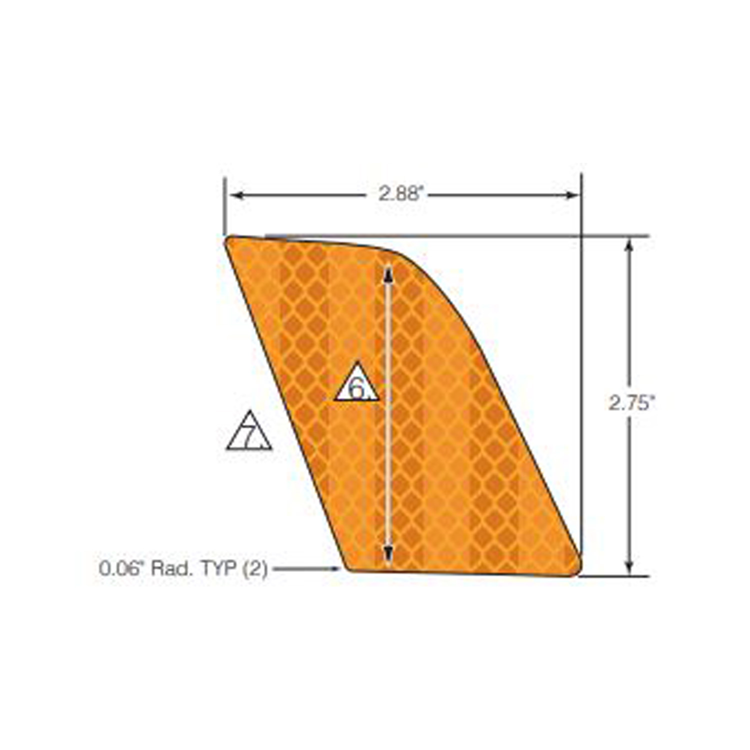 DECAL-REFLECTOR AMBER RH