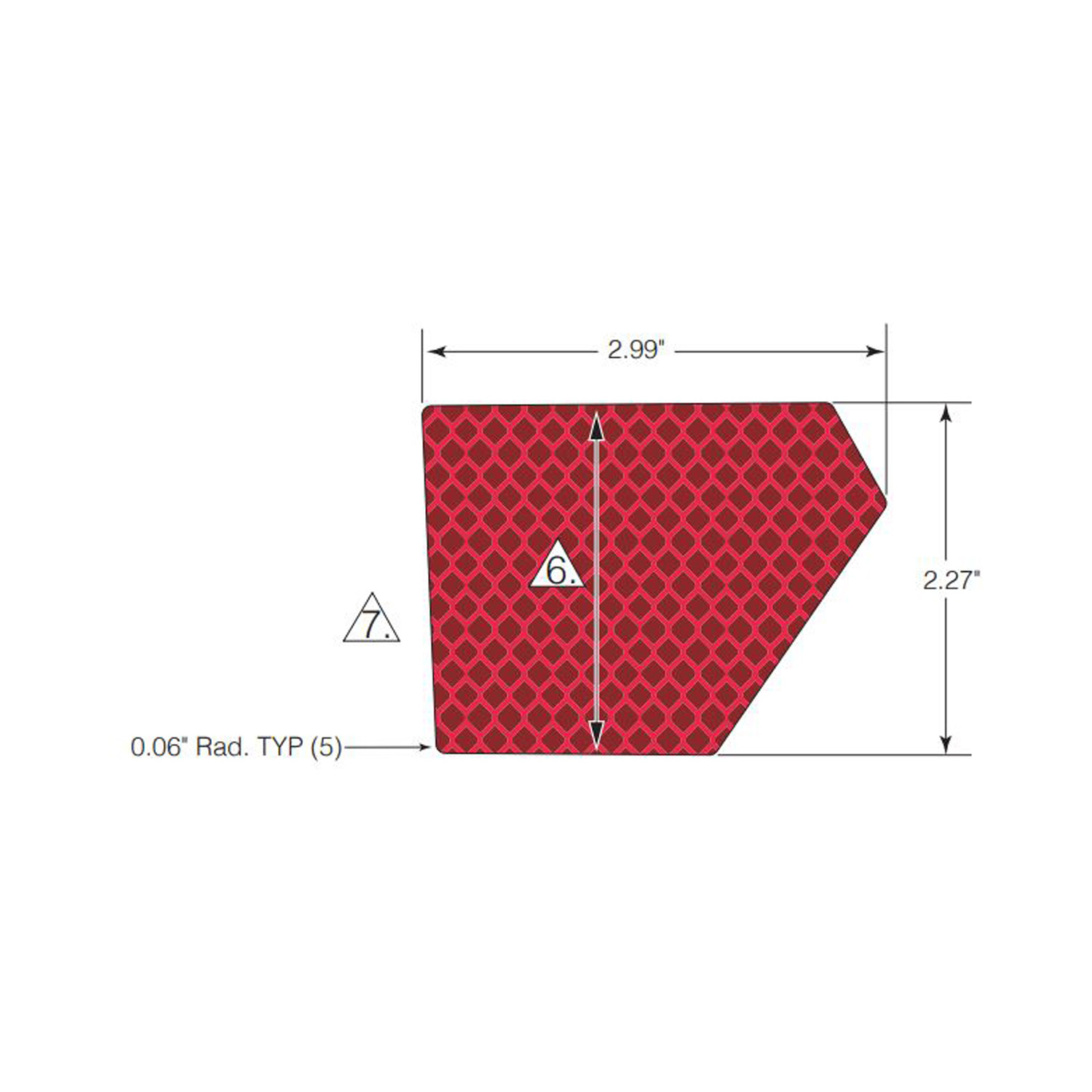 DECAL-REFLECTOR RED RH