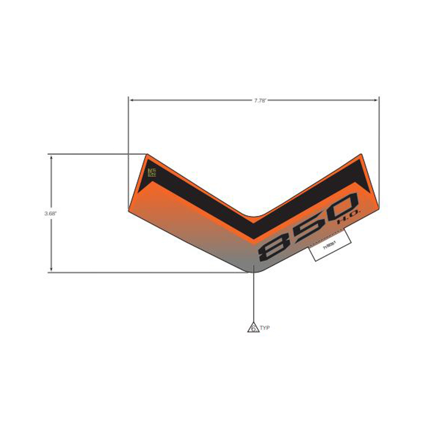 DECAL-UPPER FR.RACK 850