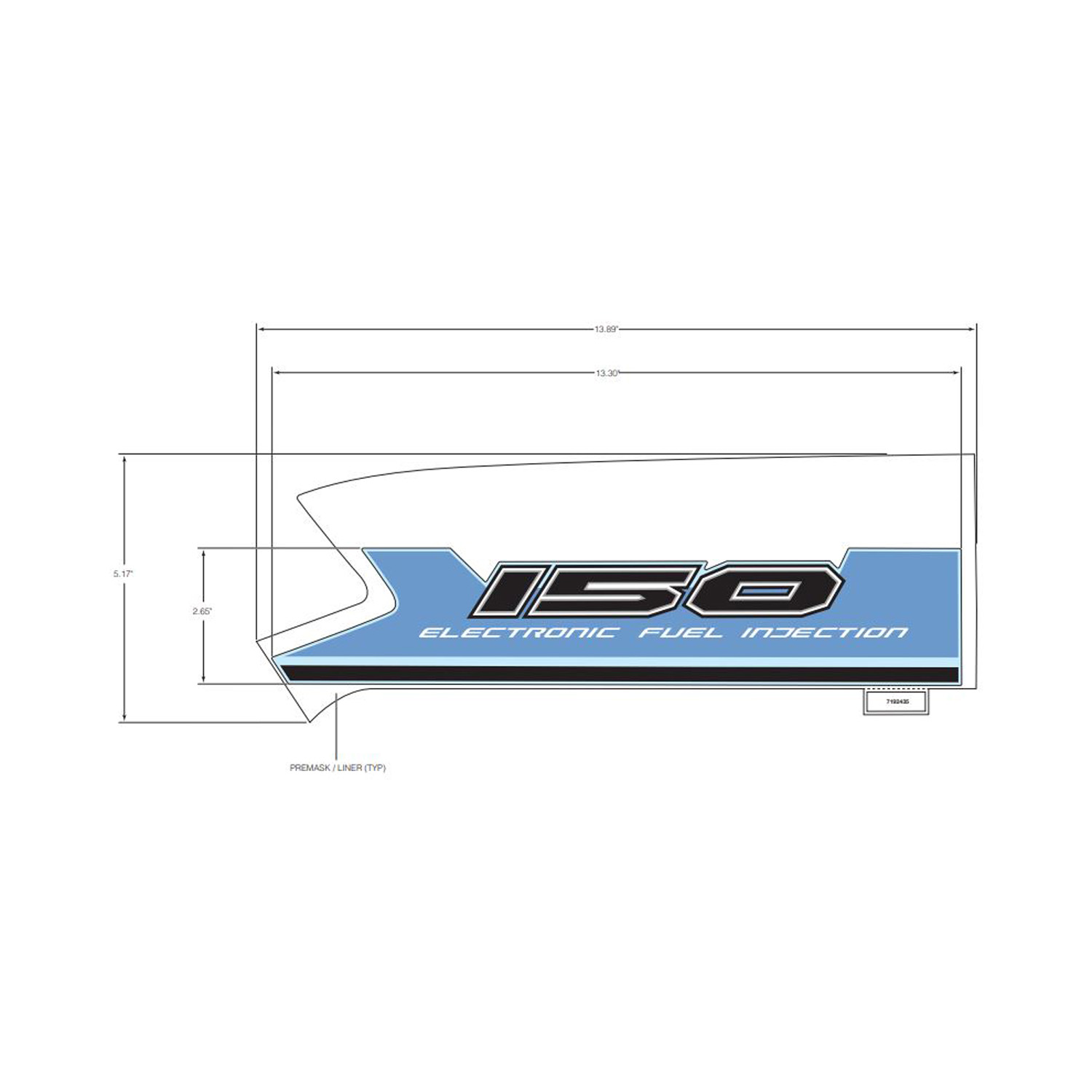 DECAL-HOOD SIDE 150 LH