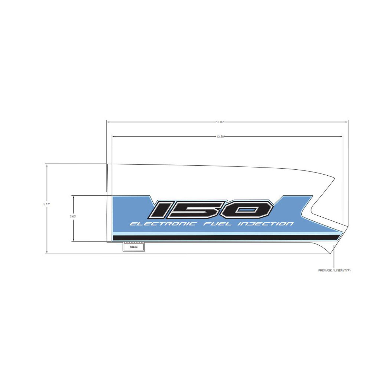 DECAL-HOOD SIDE 150 RH