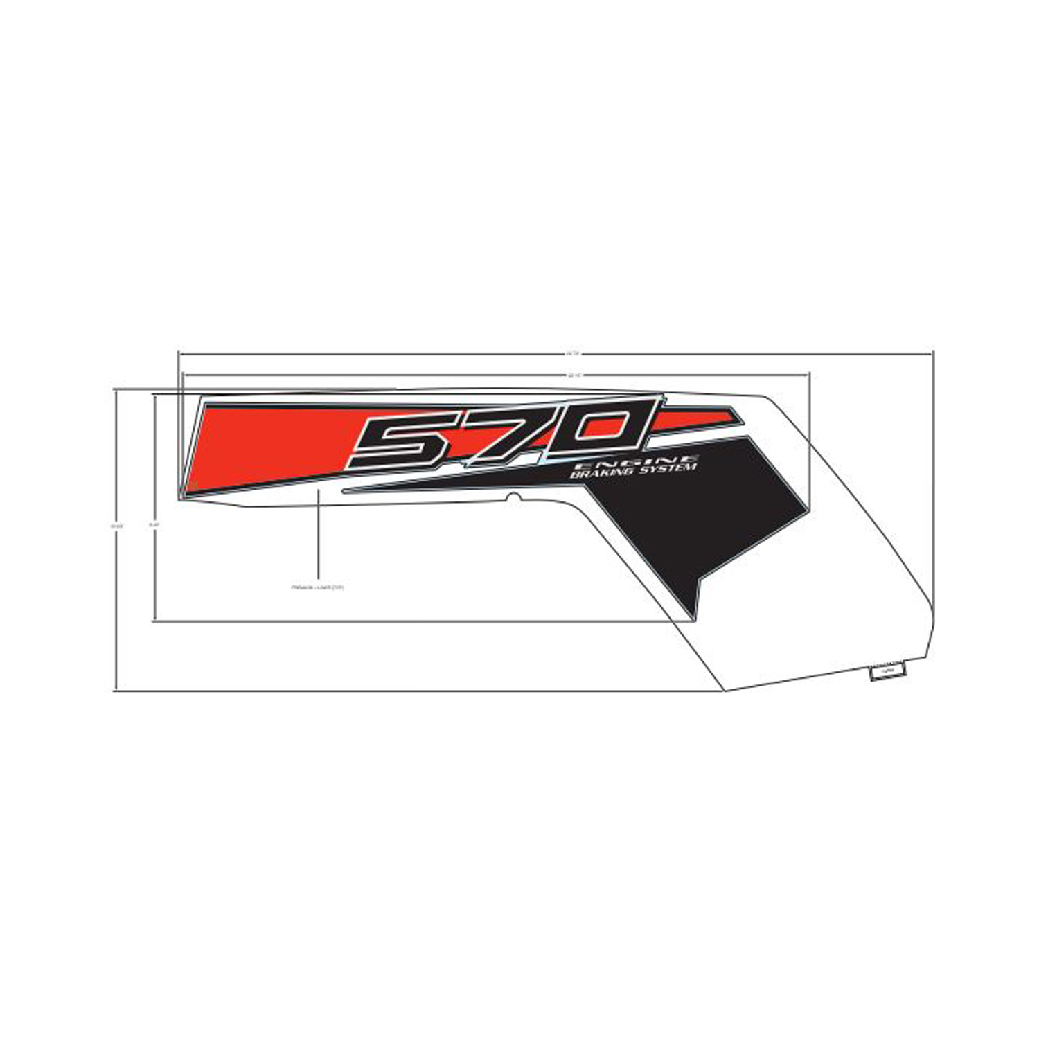 DECAL-HOOD SIDE 570 LH