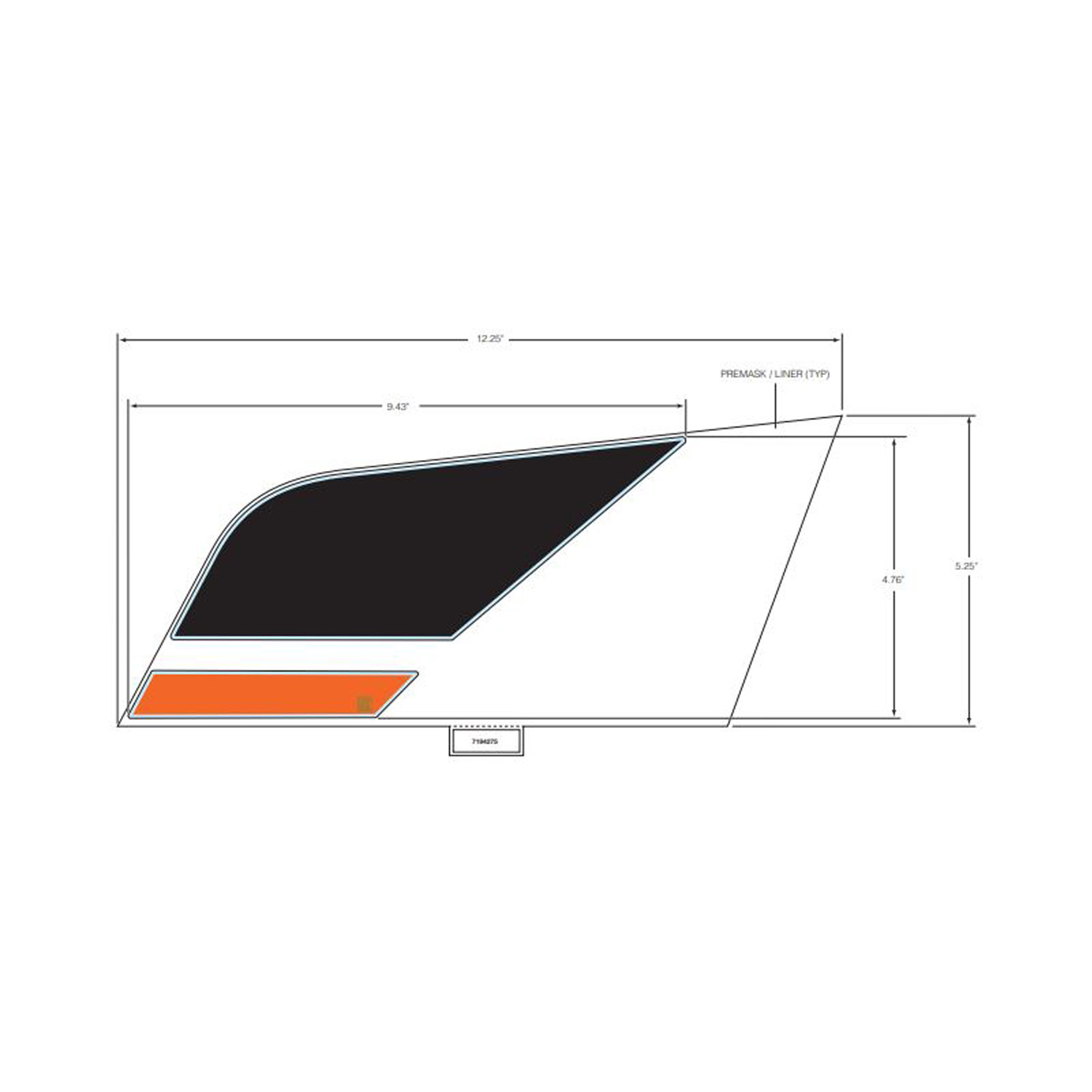 DECAL-RR.FNDR LWR FRT LH