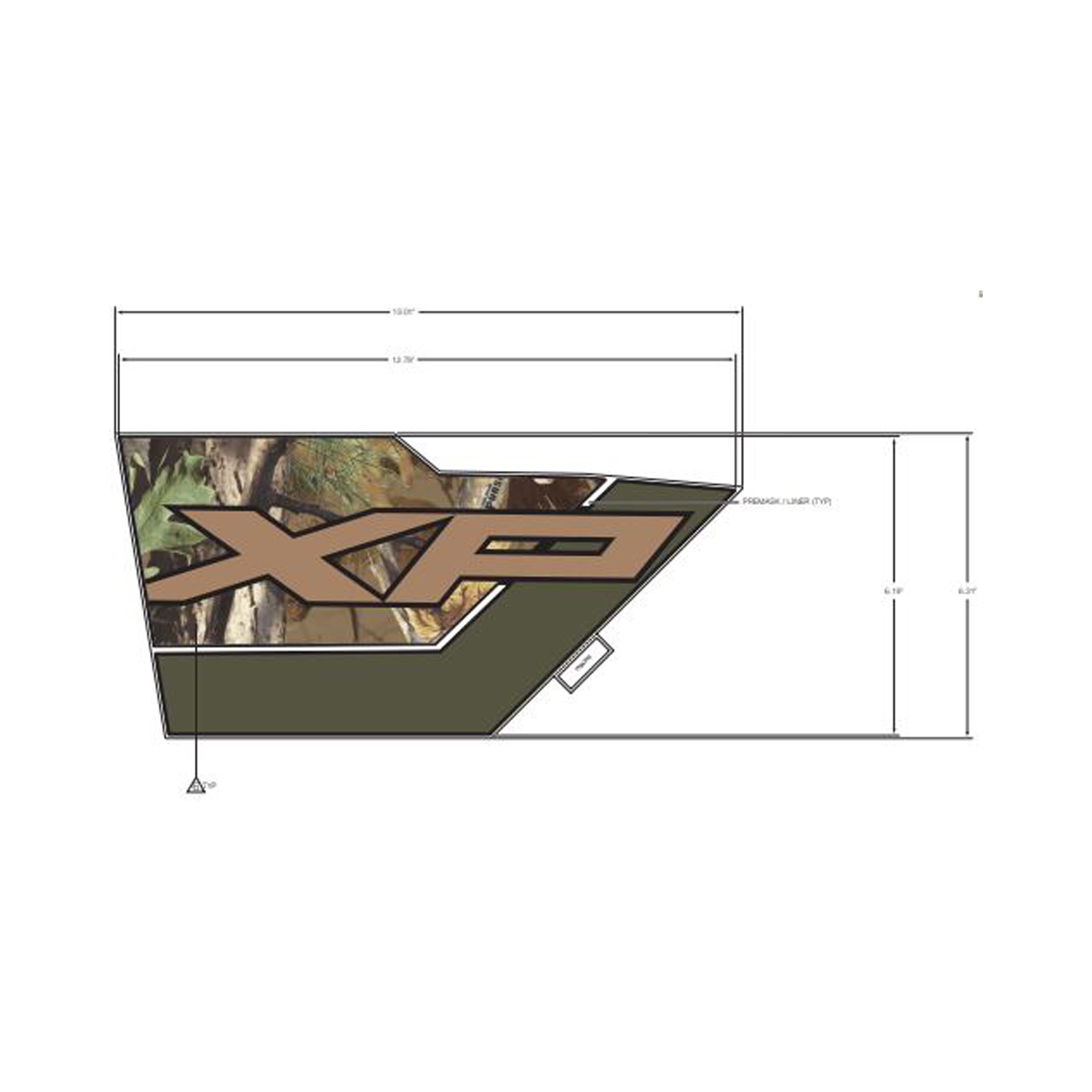 DECAL-FR.FNDR SIDE TOP XP RH