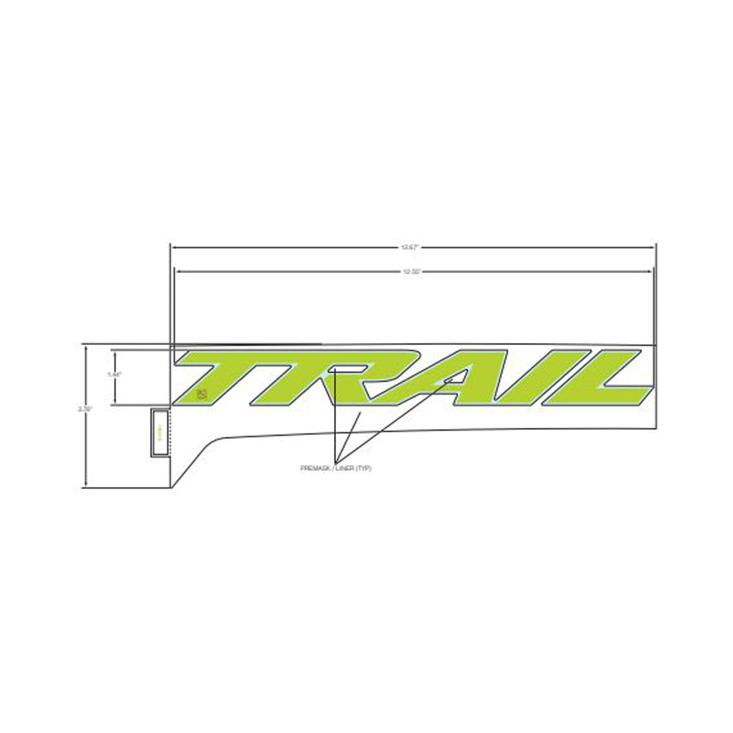 DECAL-RR.FNDR BTM TRAIL LH
