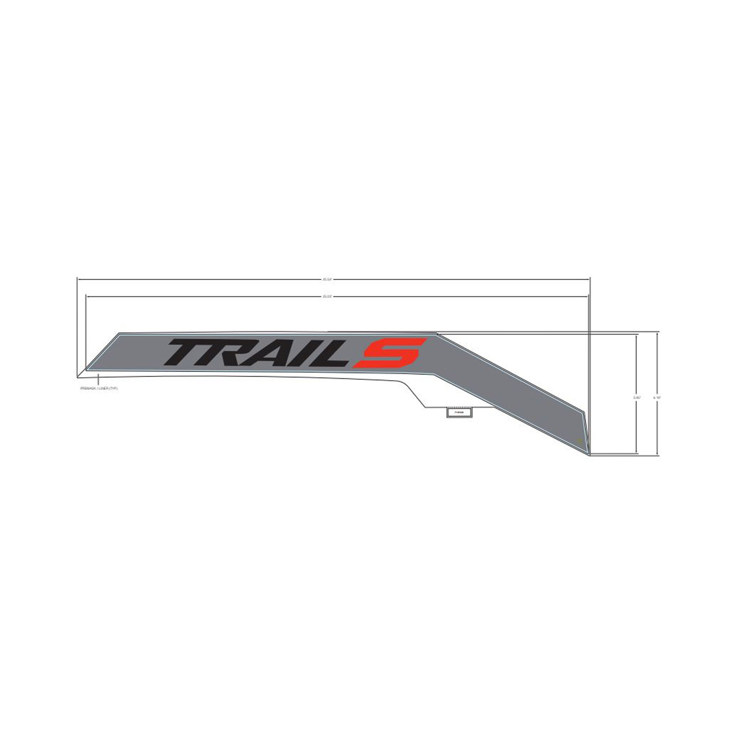 DECAL-RR.FNDR BTM TRAILS RH