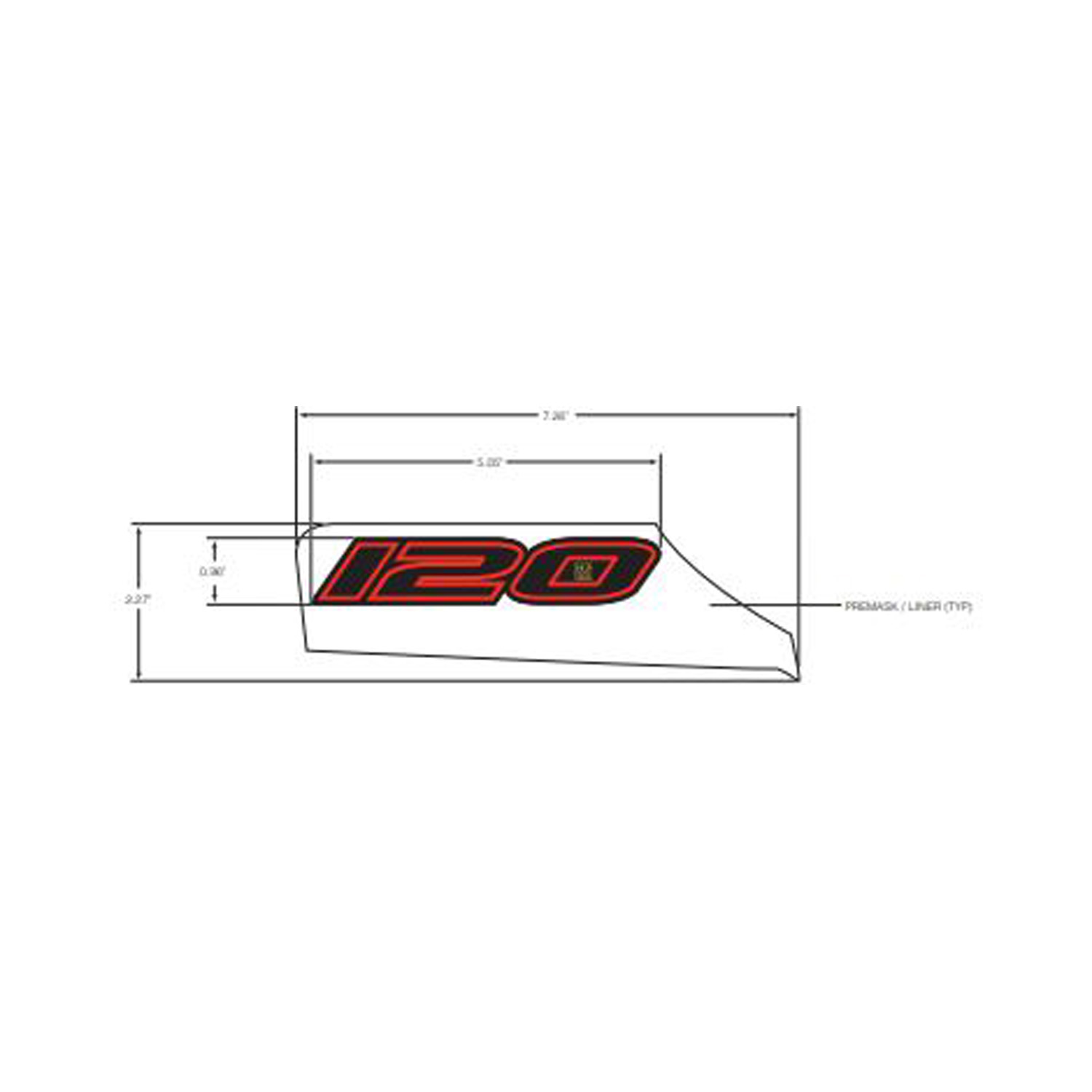 DECAL-HOOD TOP  120  LH