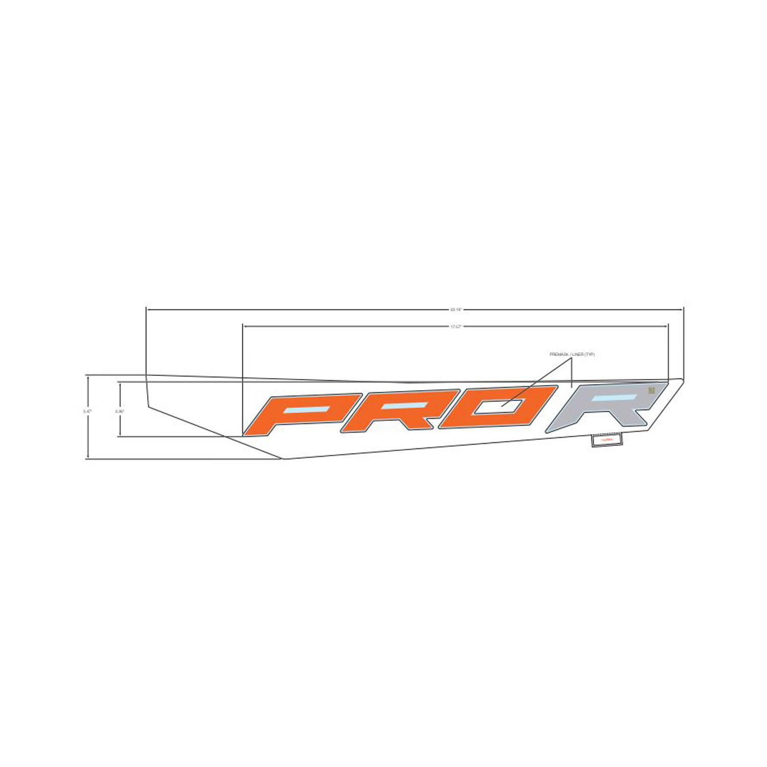 DECAL-RR.FNDR LWR PROR LH