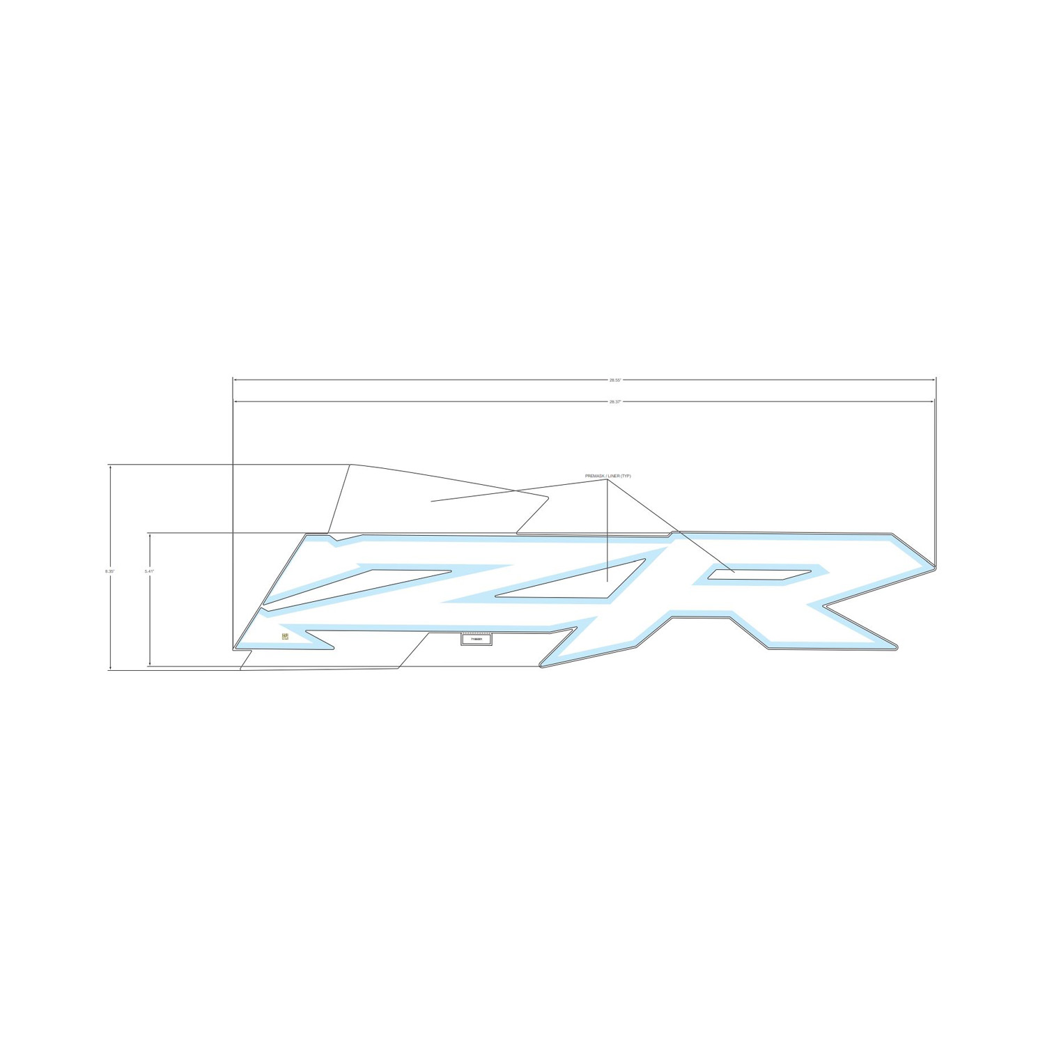 DECAL-RR.DOOR MID RZR LH