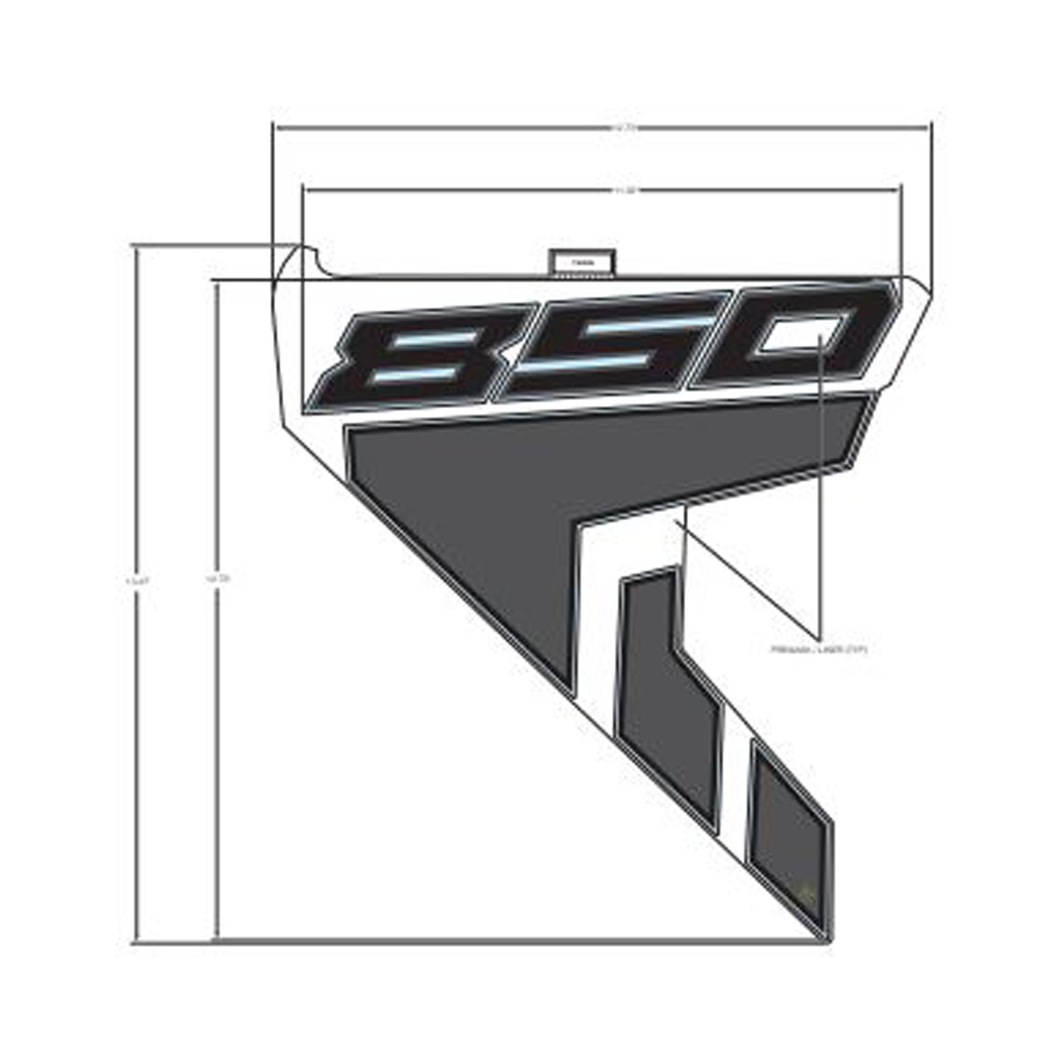 DECAL-SIDE PANEL  850  RH