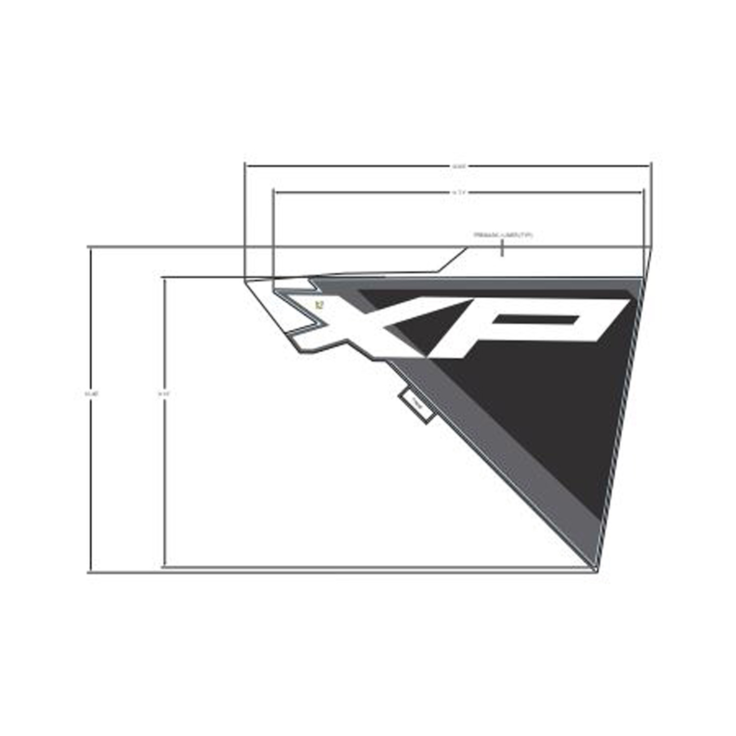 DECAL-FR.FNDR SIDE TOP XP LH