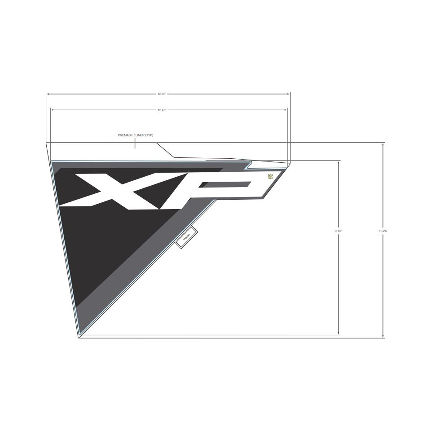 DECAL-FR.FNDR SIDE TOP XP RH