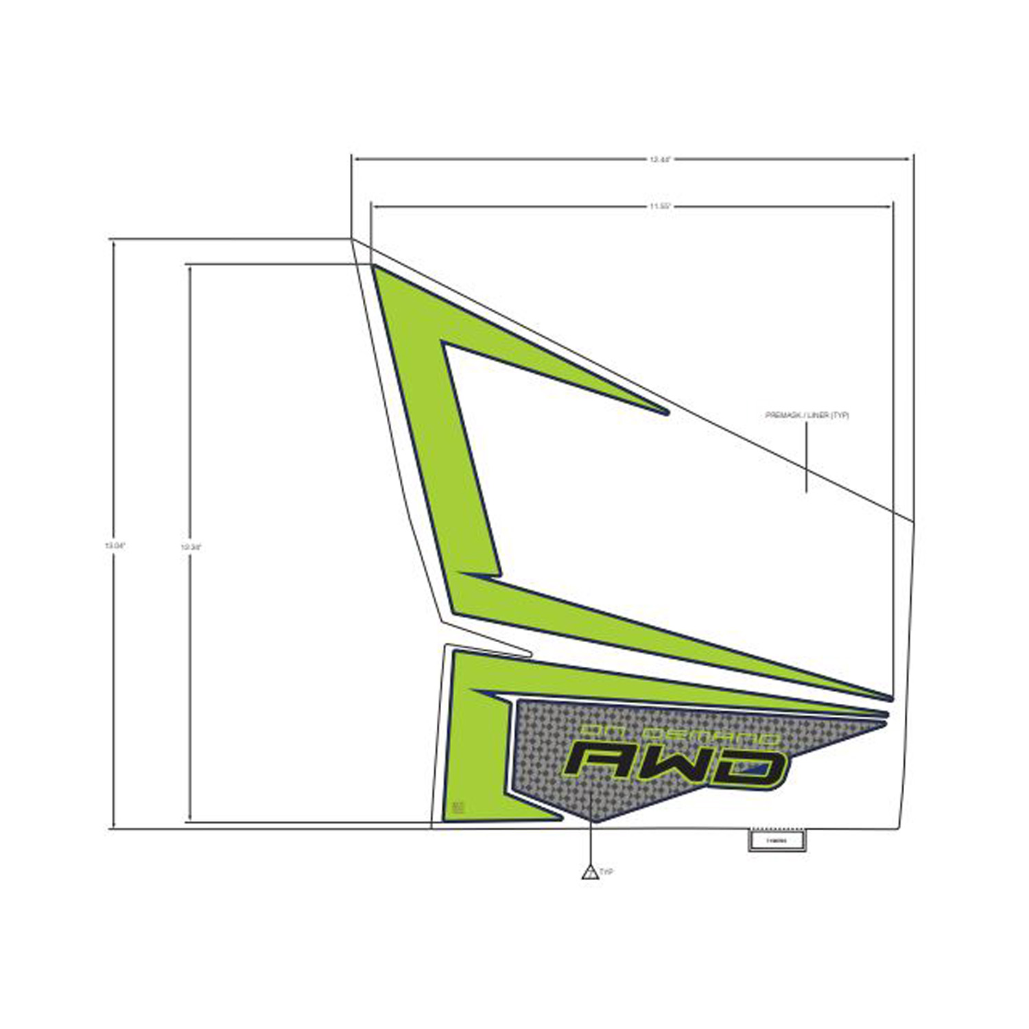 DECAL-FR.CAB SIDE AWD LH