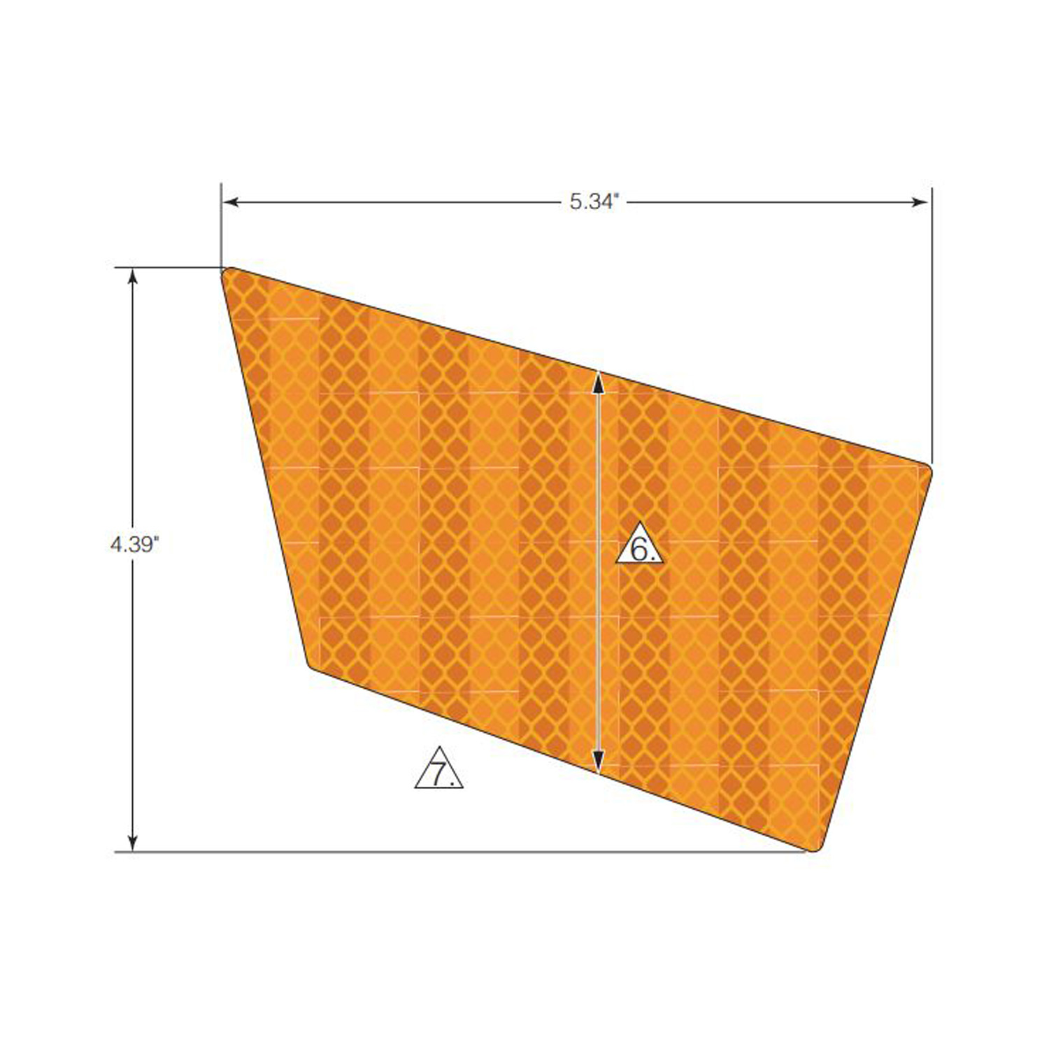 DECAL-REFLECTOR AMBER RH