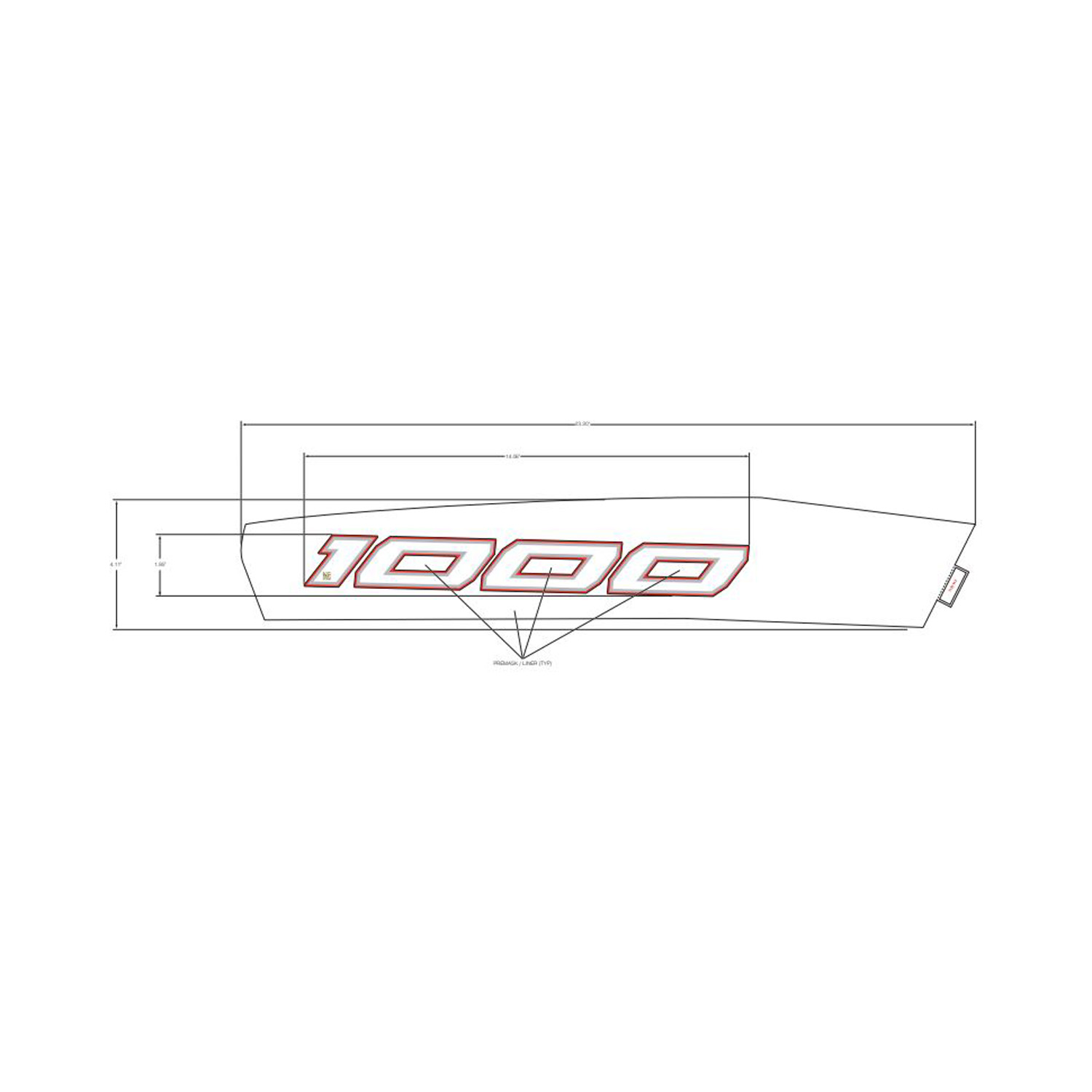 DECAL-FR.FNDR SIDE TP 1000 RH