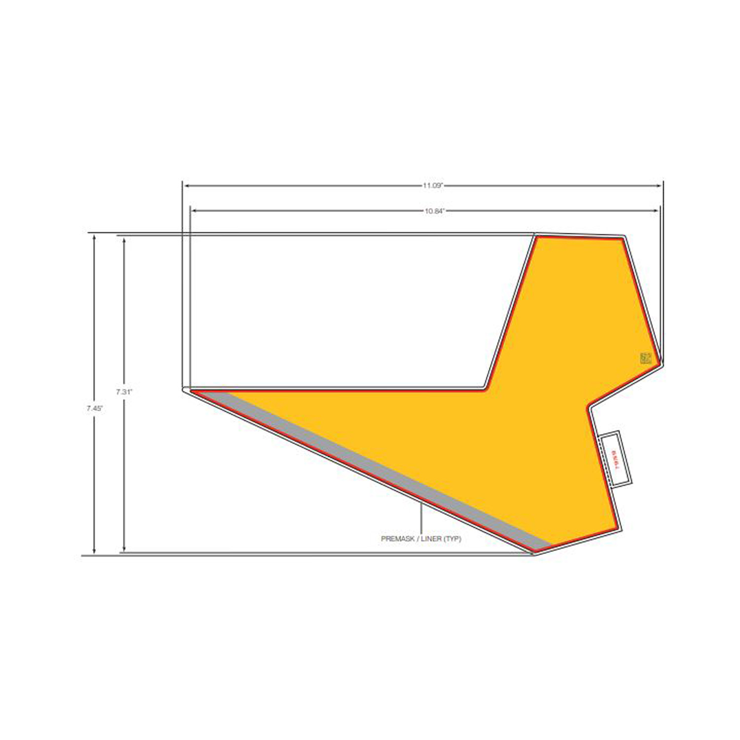 DECAL-FR.FNDR TOP RR LH